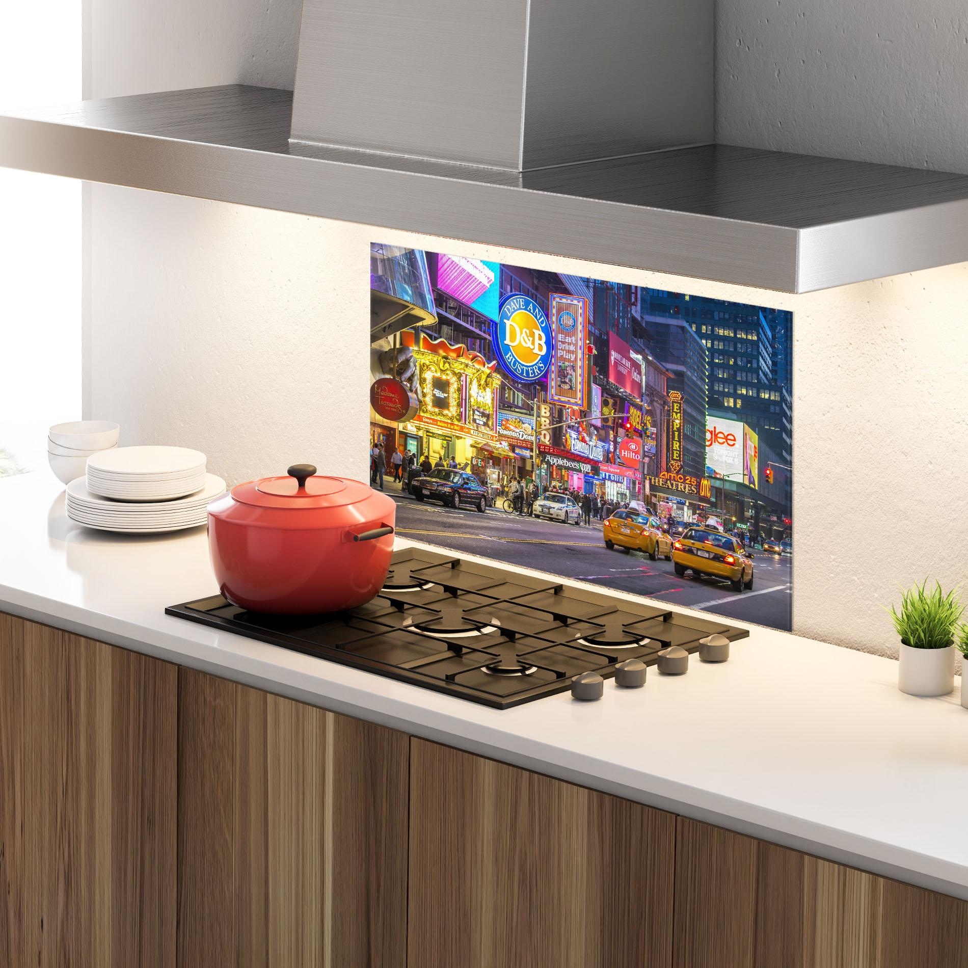Panou Sticla Bucatarie New York Lights mockup 4
