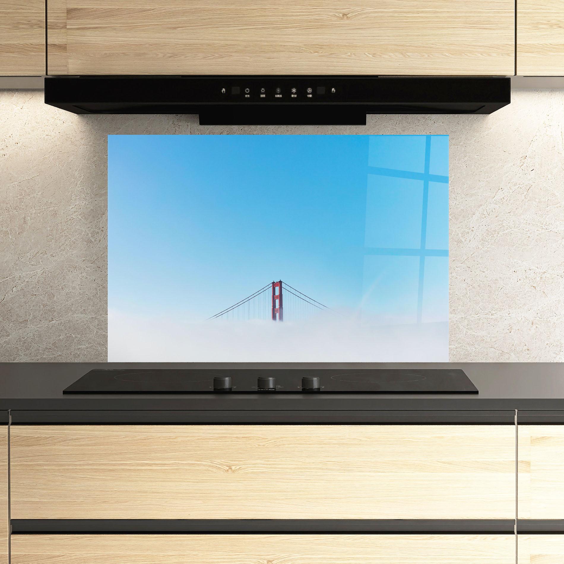 Panou Sticla Bucatarie High Cloud Bridge mockup 3