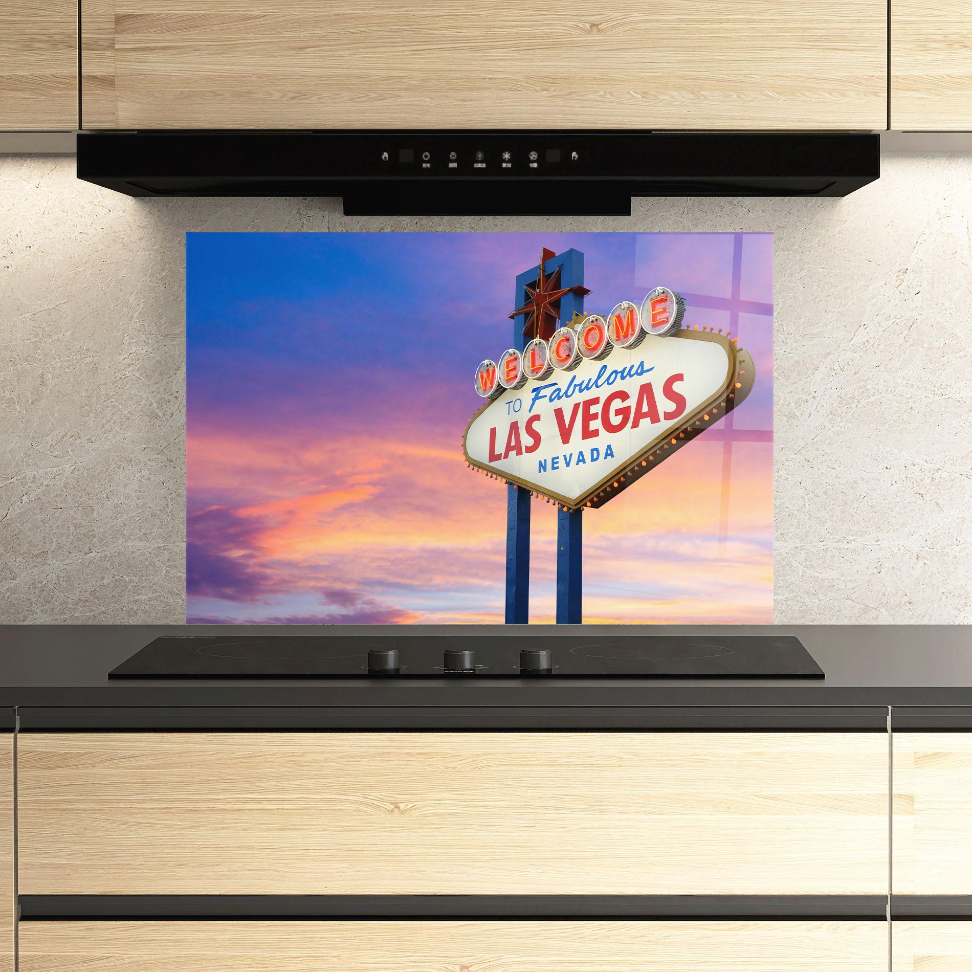 Panou Sticla Bucatarie Las Vegas Sign mockup 3