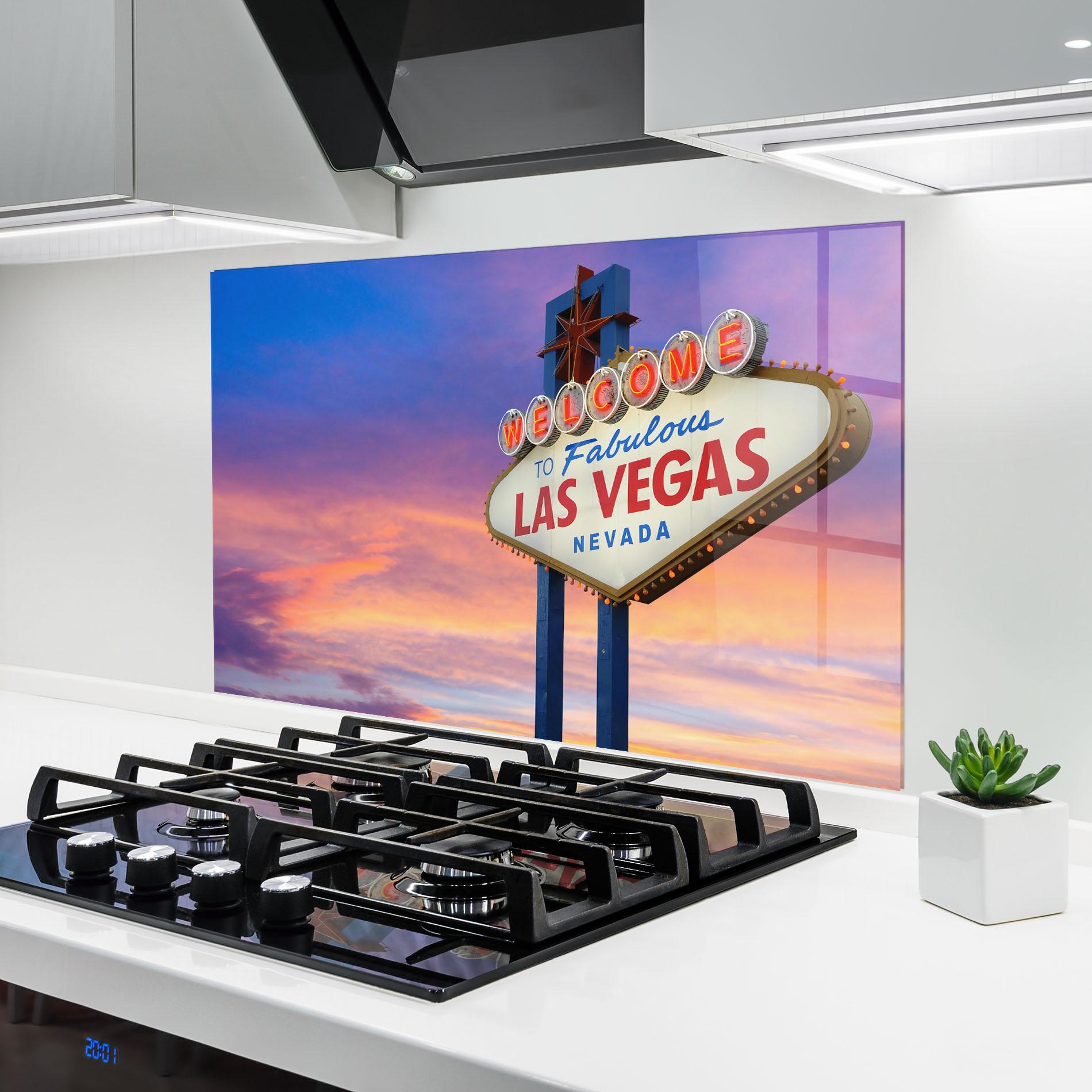 Panou Sticla Bucatarie Las Vegas Sign mockup 6