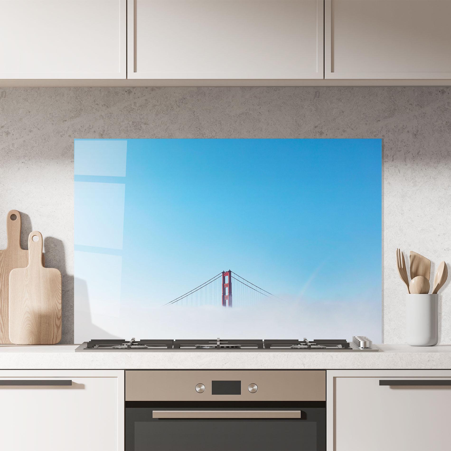 Panou Sticla Bucatarie High Cloud Bridge mockup 7