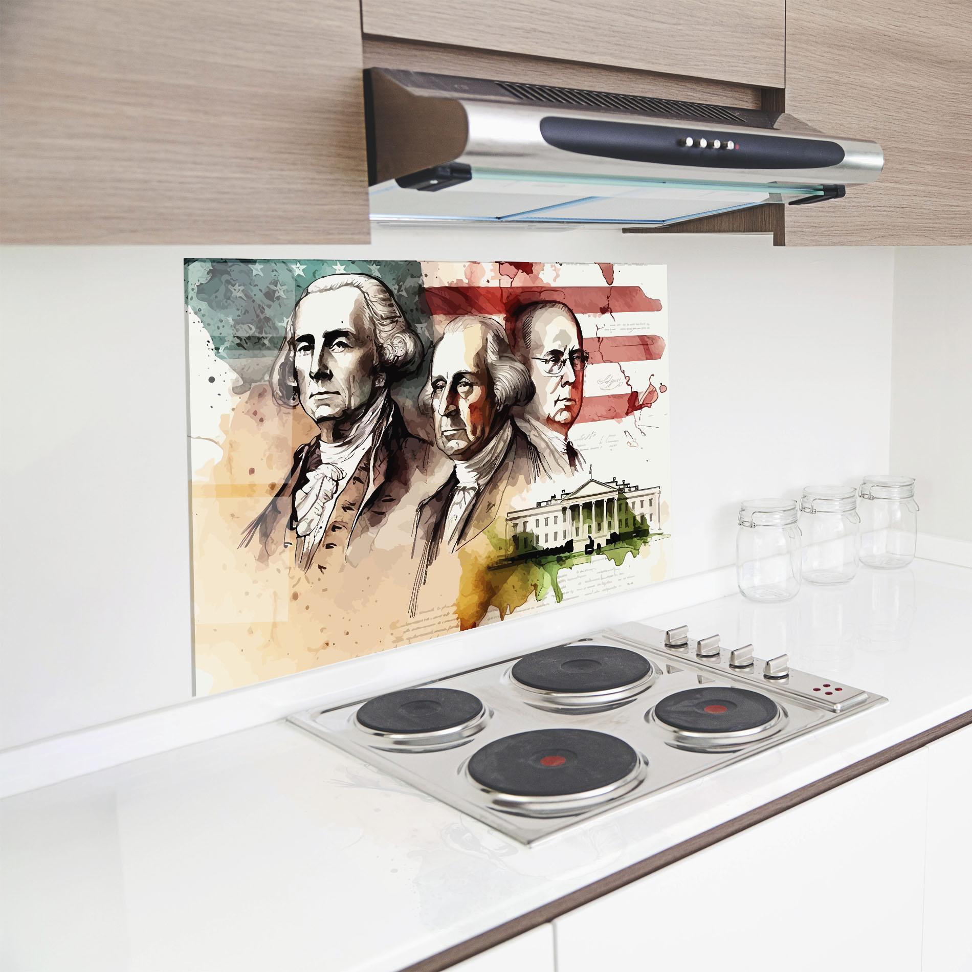 Panou Sticla Bucatarie American Art Flag mockup 8