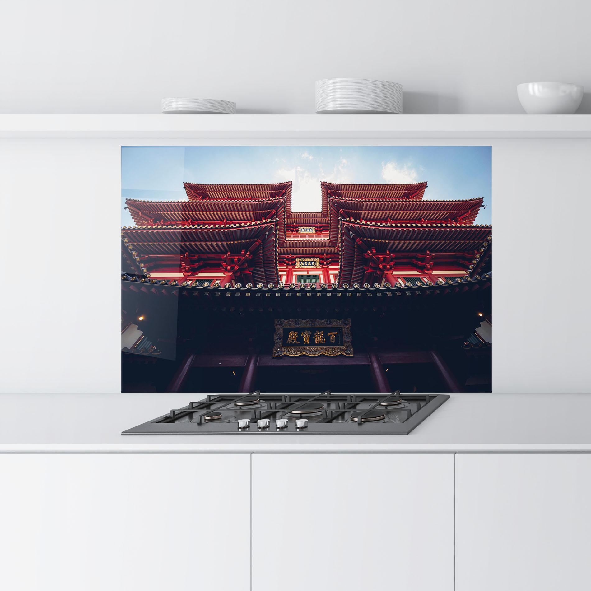 Panou Sticla Bucatarie Buddhist Temple mockup 9