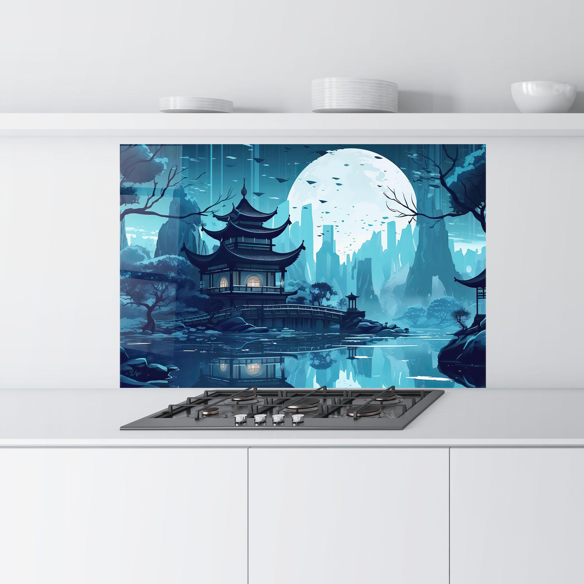 Panou Sticla Bucatarie Chinese Cartoon mockup 9