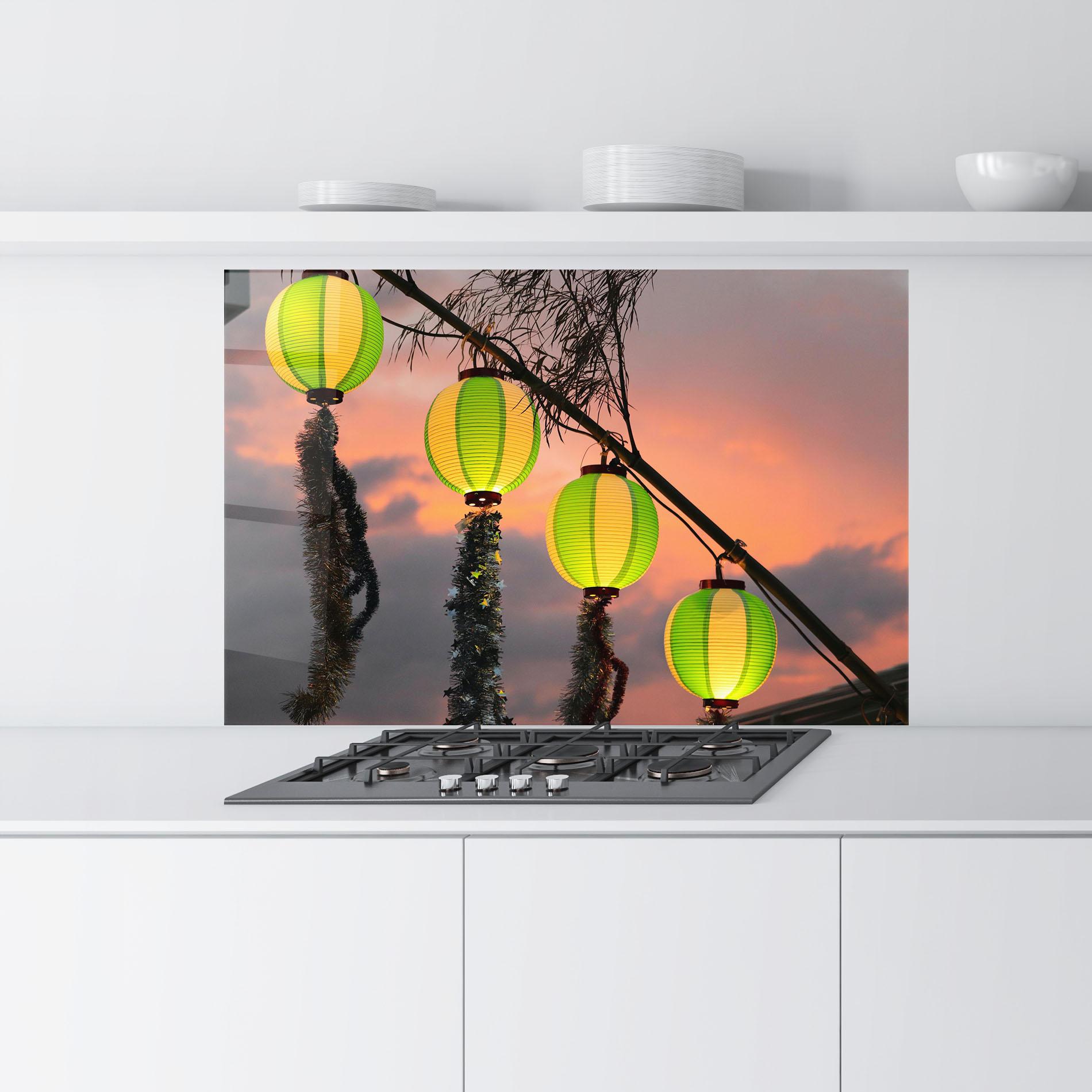 Panou Sticla Bucatarie Green Lights mockup 9