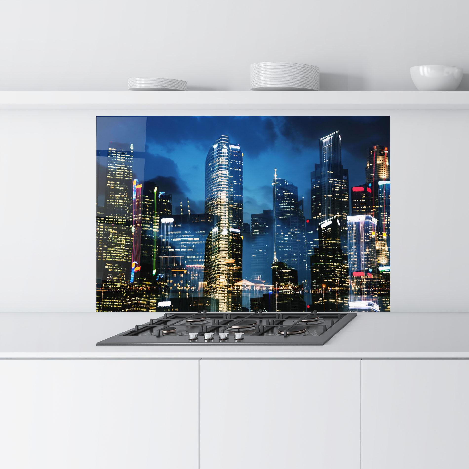 Panou Sticla Bucatarie Singapore Night mockup 9