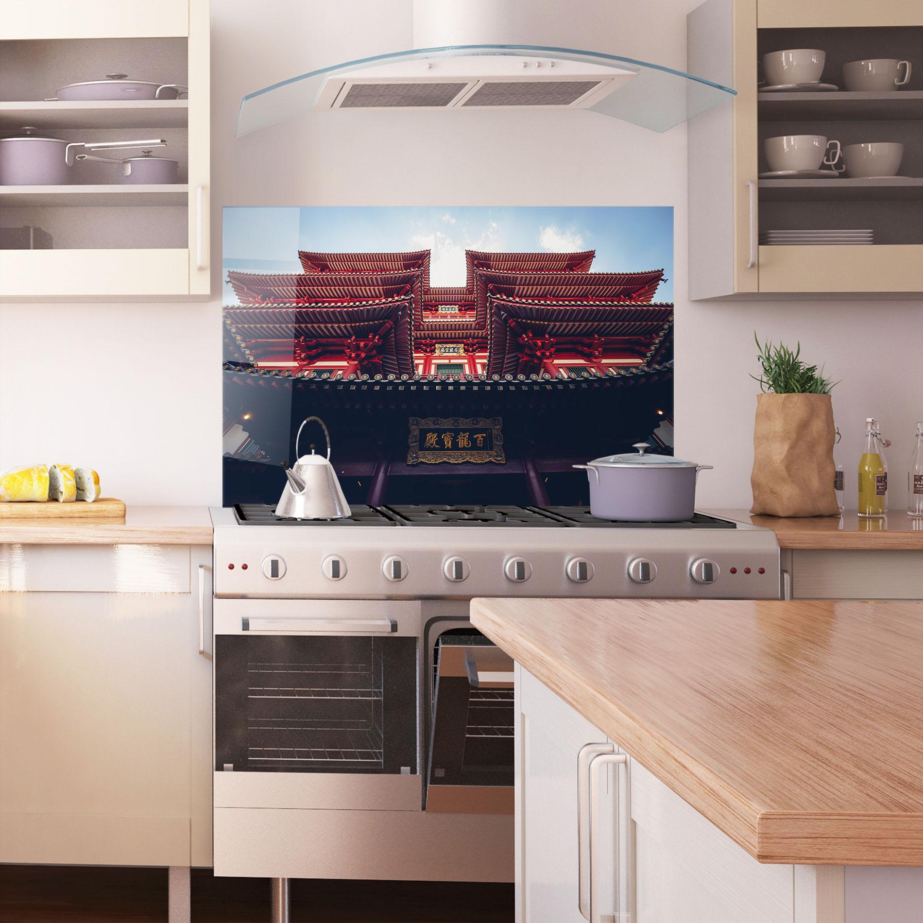 Panou Sticla Bucatarie Buddhist Temple mockup 1