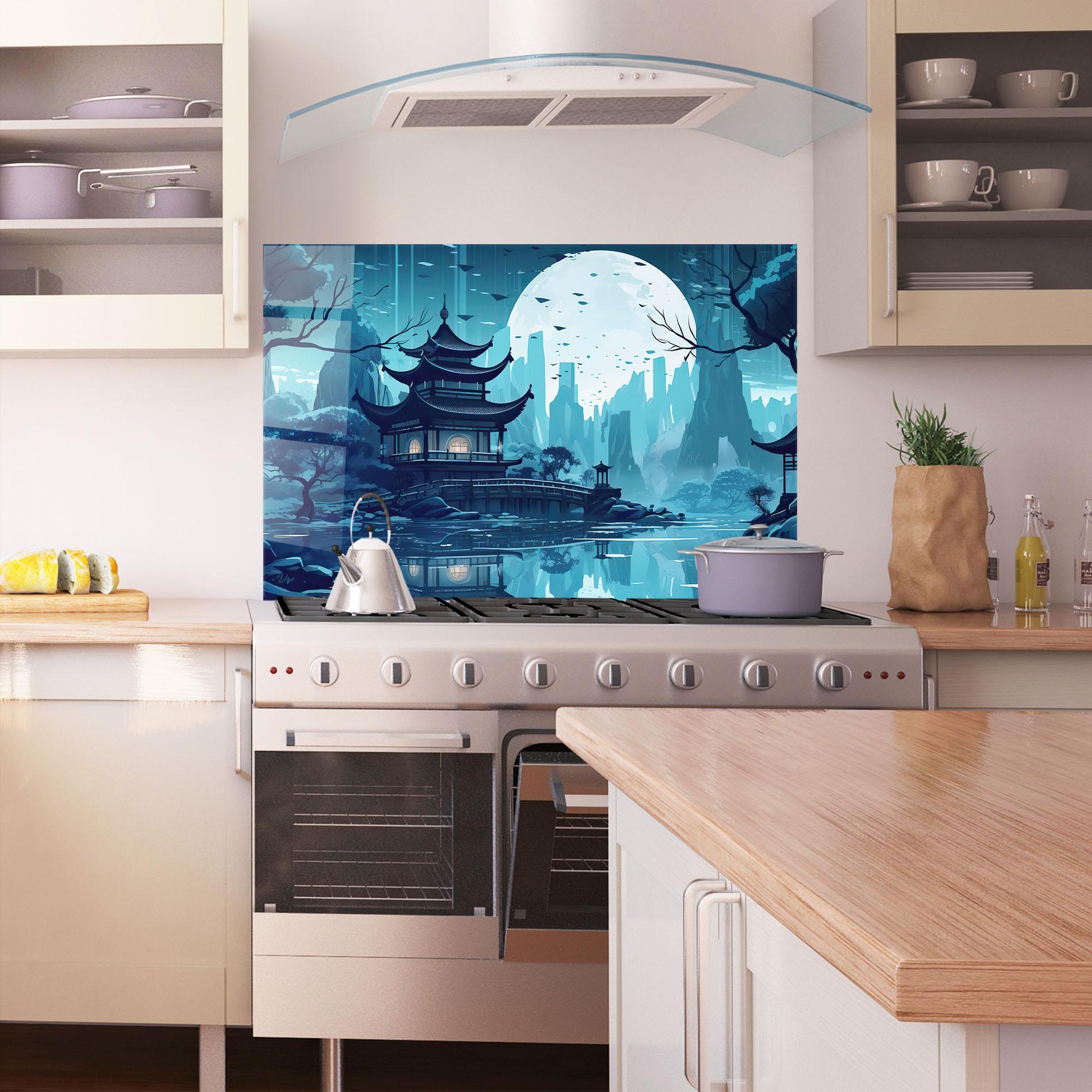 Panou Sticla Bucatarie Chinese Cartoon mockup 1