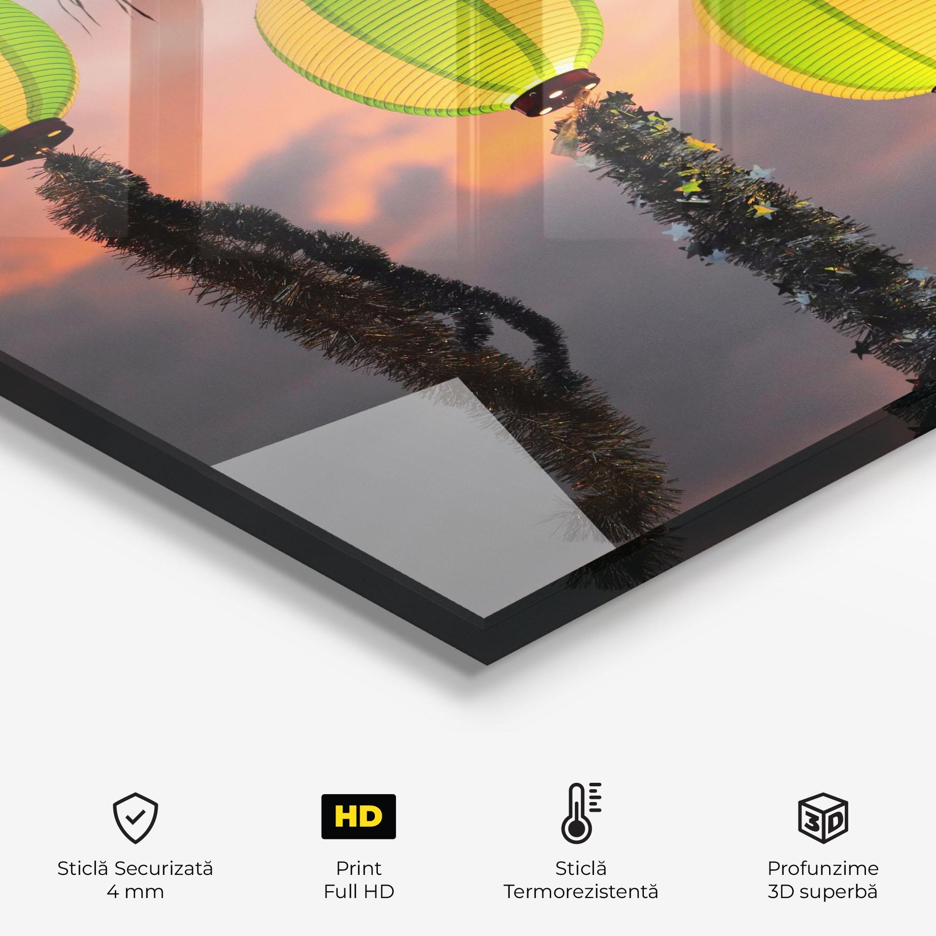 Panou Sticla Bucatarie Green Lights mockup 2