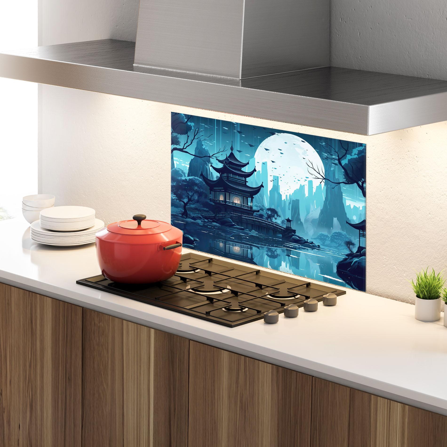 Panou Sticla Bucatarie Chinese Cartoon mockup 4