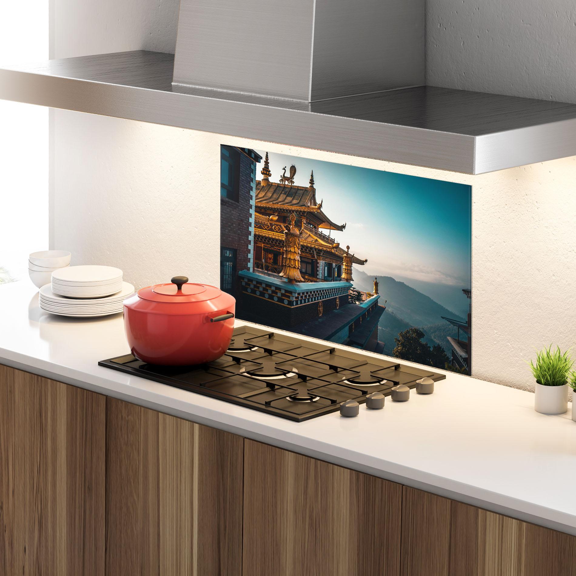 Panou Sticla Bucatarie Namo Buddha mockup 4