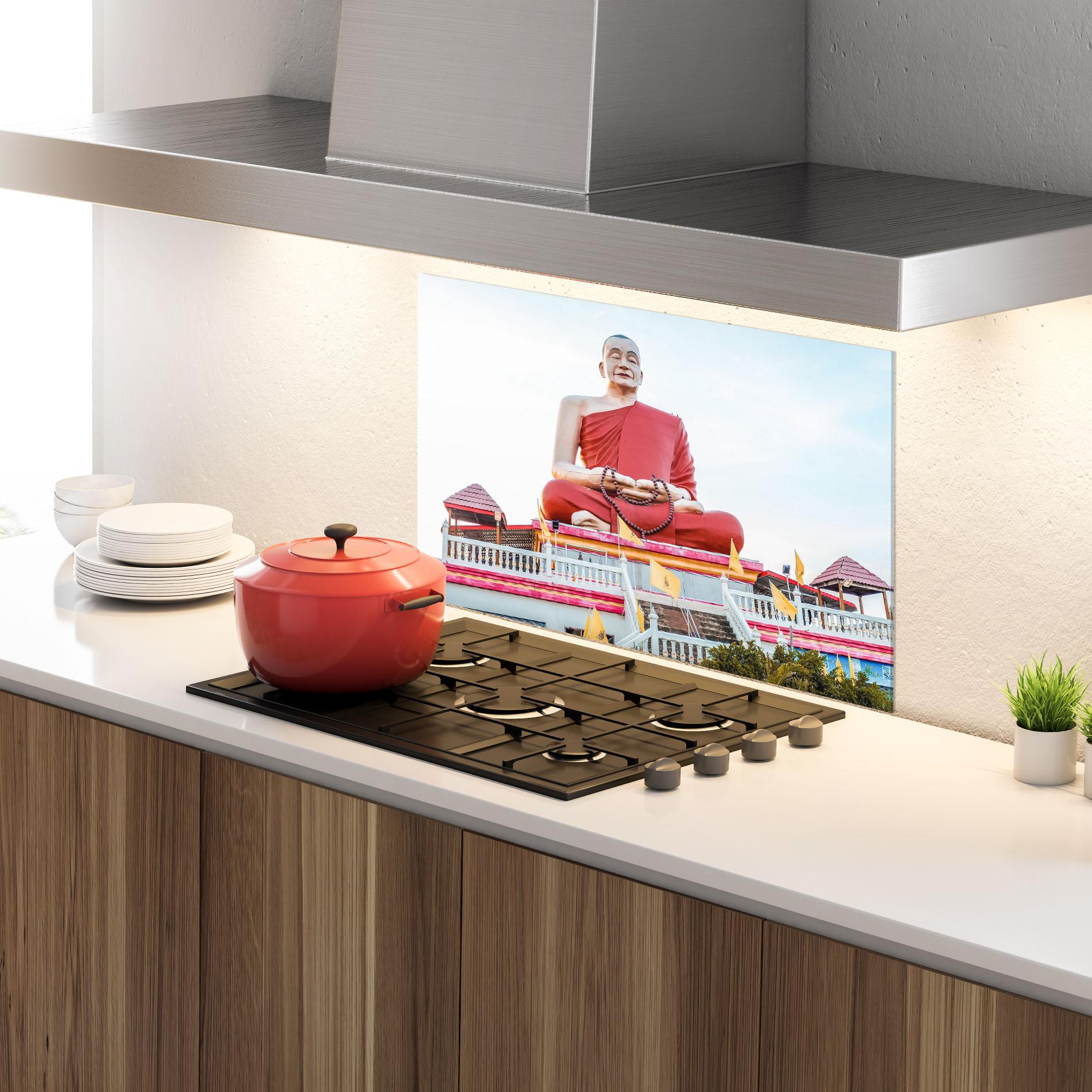 Panou Sticla Bucatarie Statue Ghana Devi mockup 4