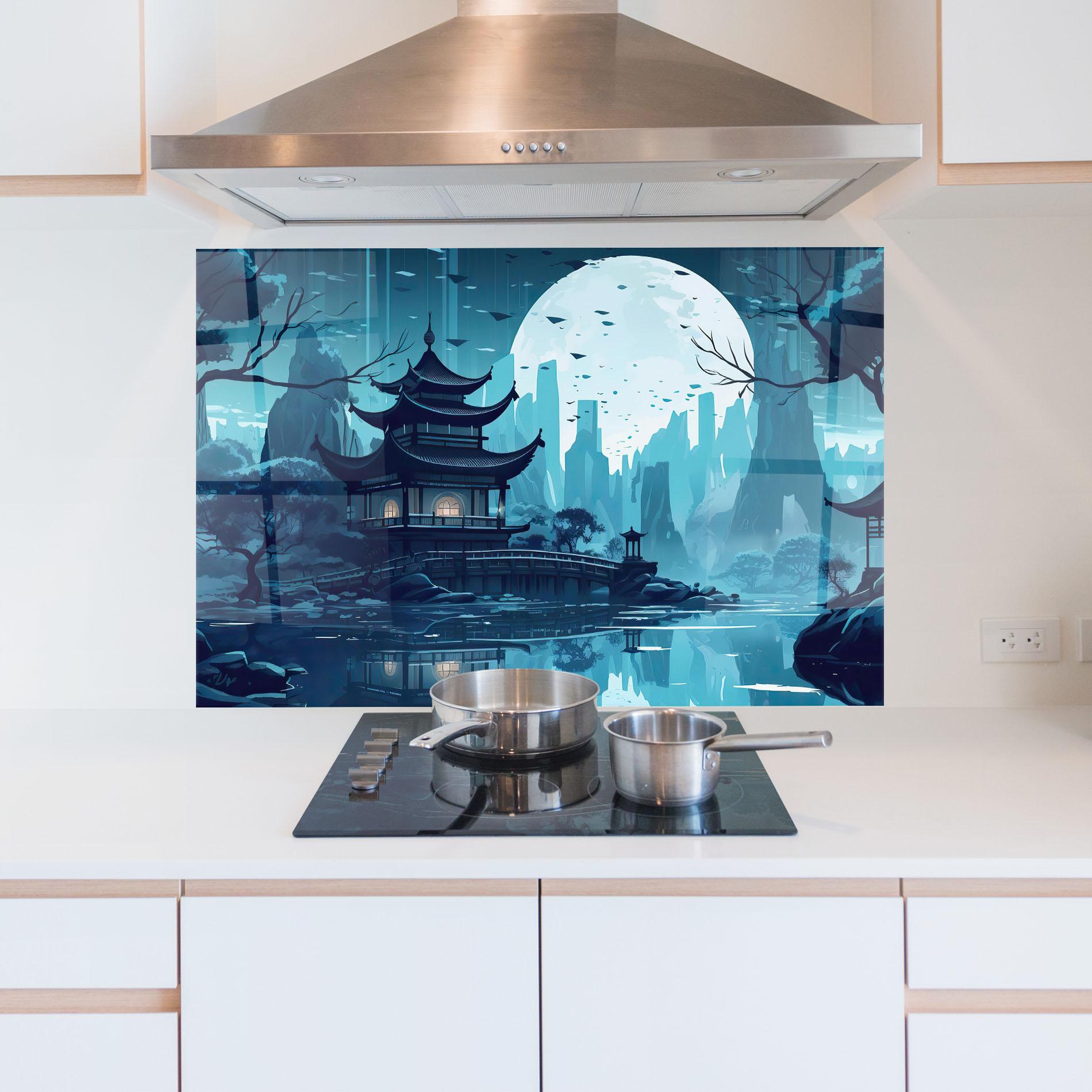 Panou Sticla Bucatarie Chinese Cartoon mockup 5