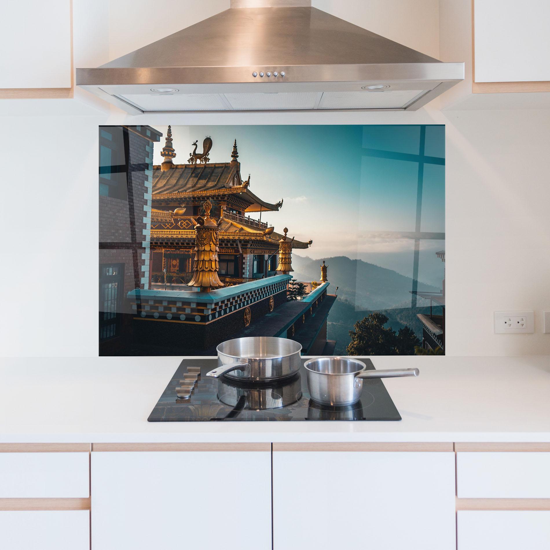 Panou Sticla Bucatarie Namo Buddha mockup 5