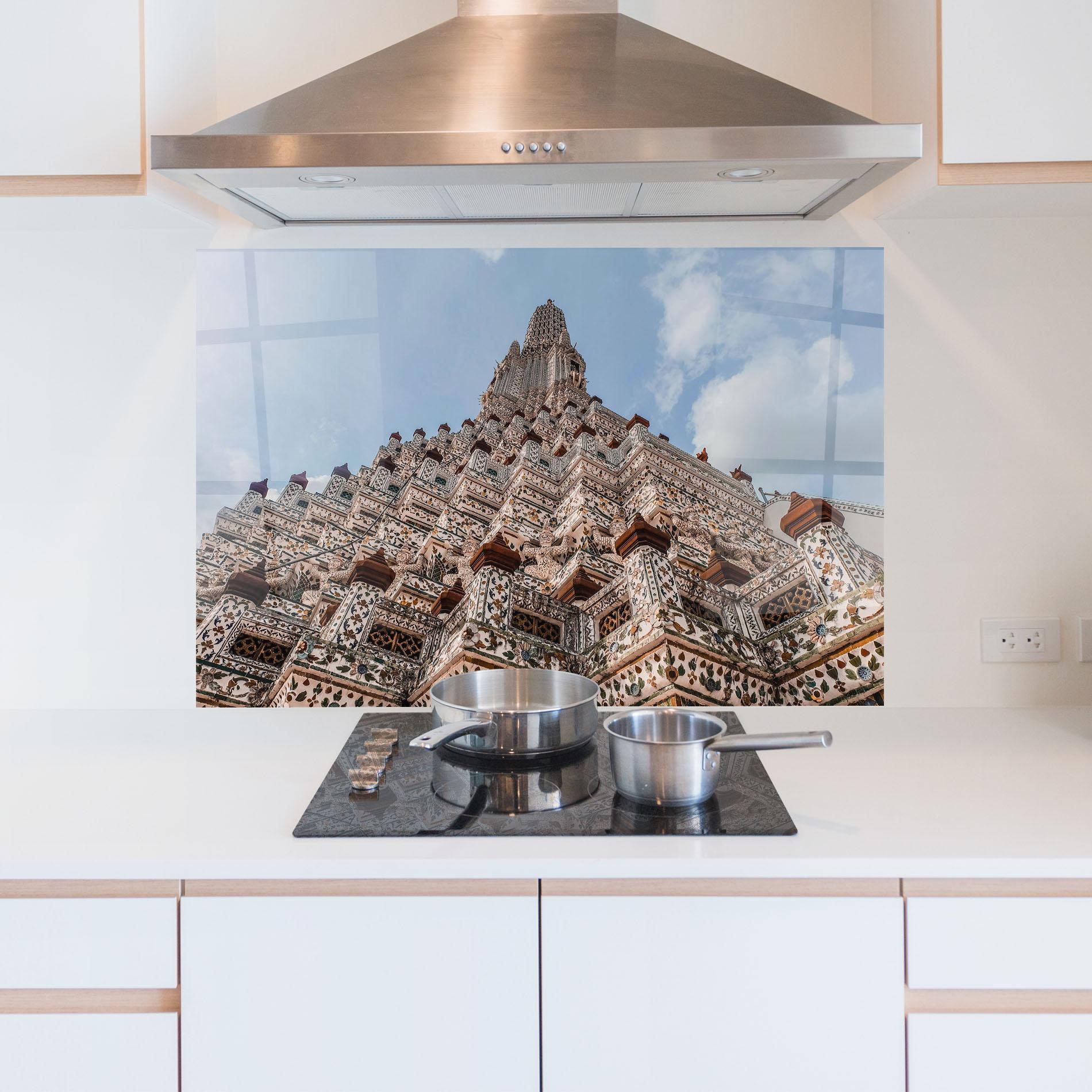 Panou Sticla Bucatarie Temple Of Dawn mockup 5