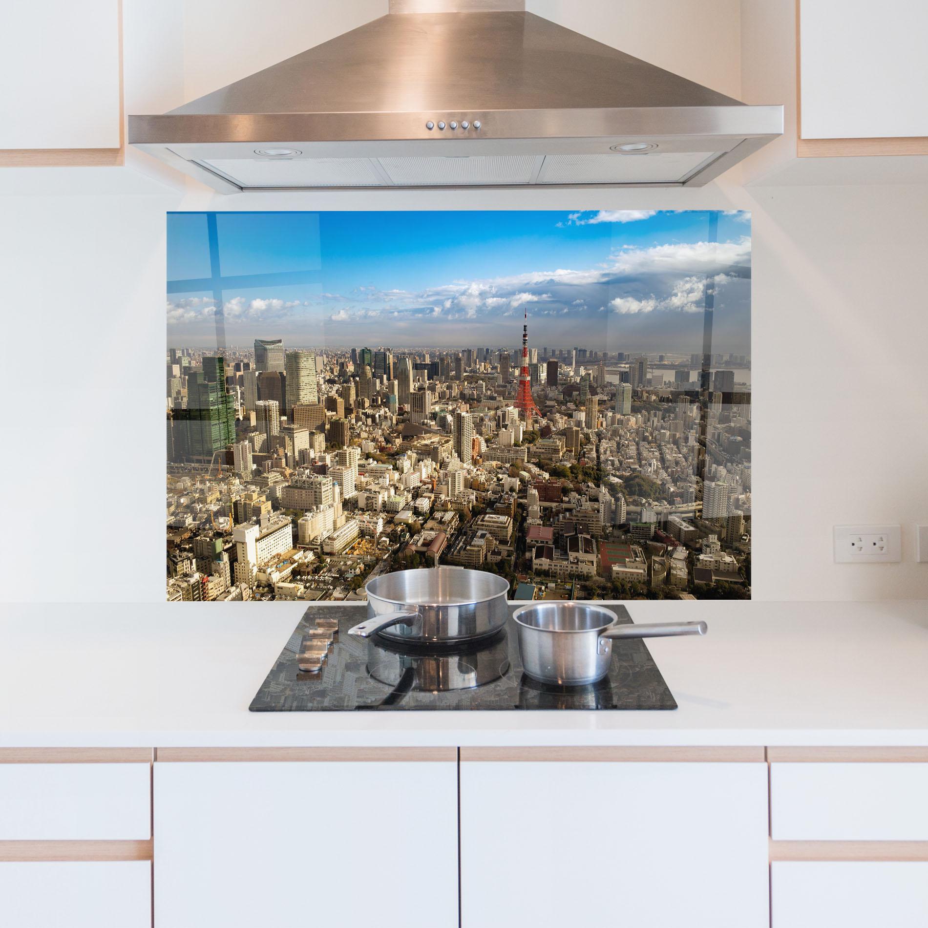 Panou Sticla Bucatarie Tokyo Tower mockup 5