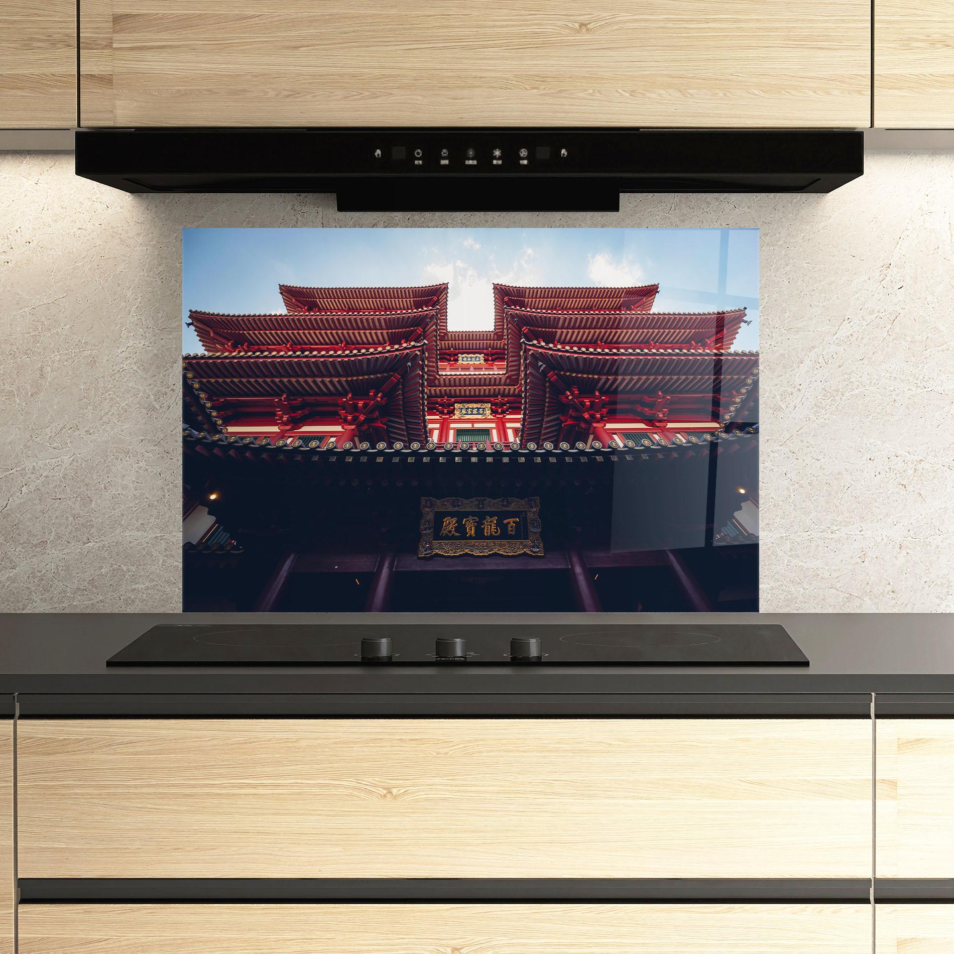 Panou Sticla Bucatarie Buddhist Temple mockup 3