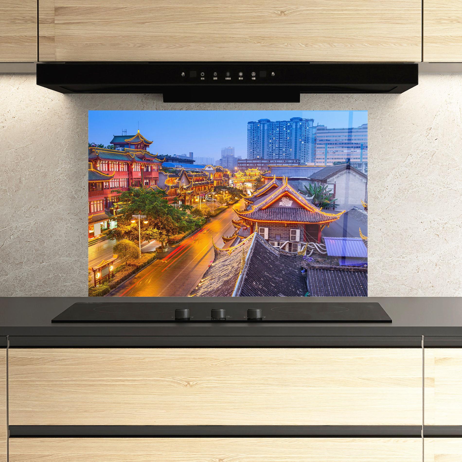 Panou Sticla Bucatarie Chengdu China mockup 3