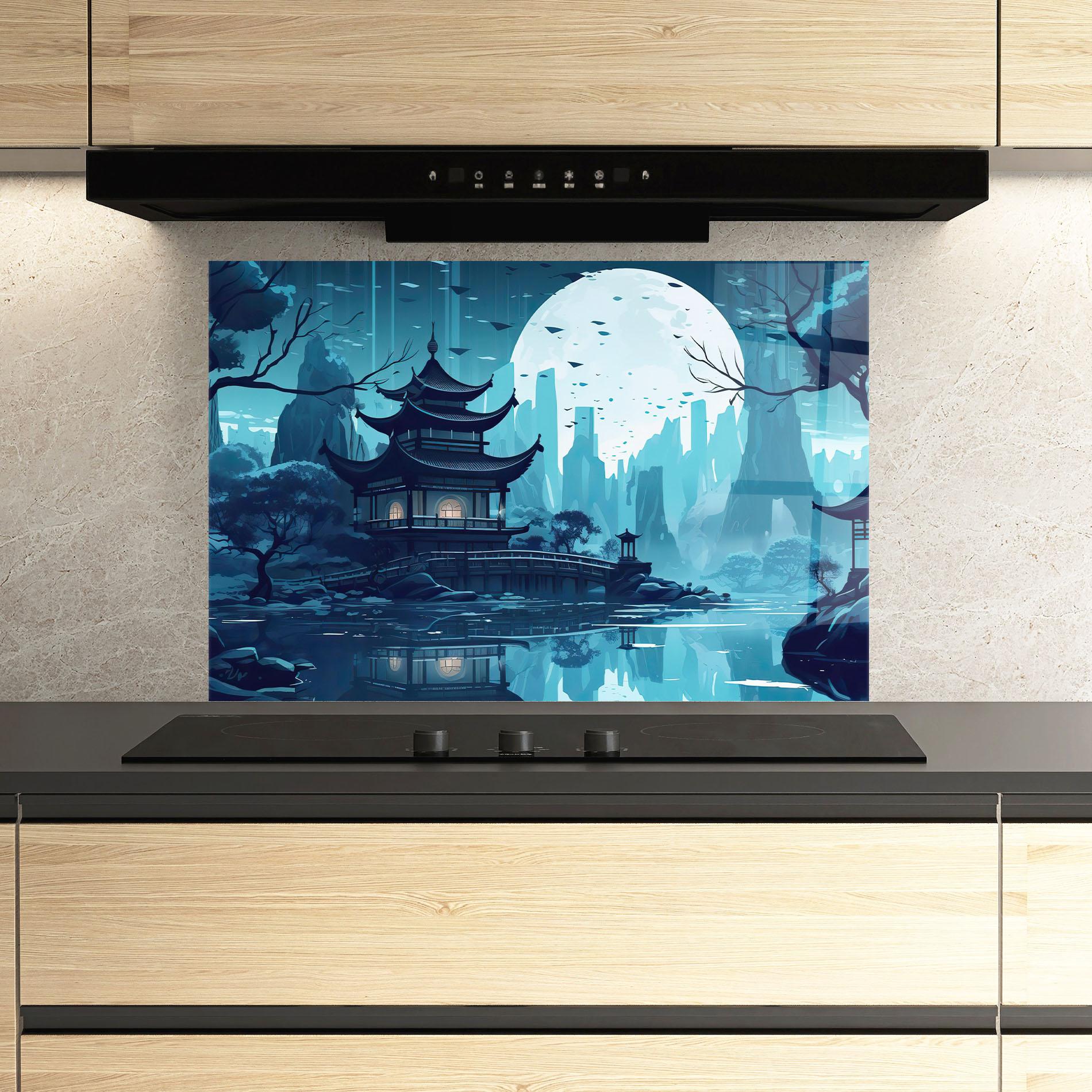 Panou Sticla Bucatarie Chinese Cartoon mockup 3