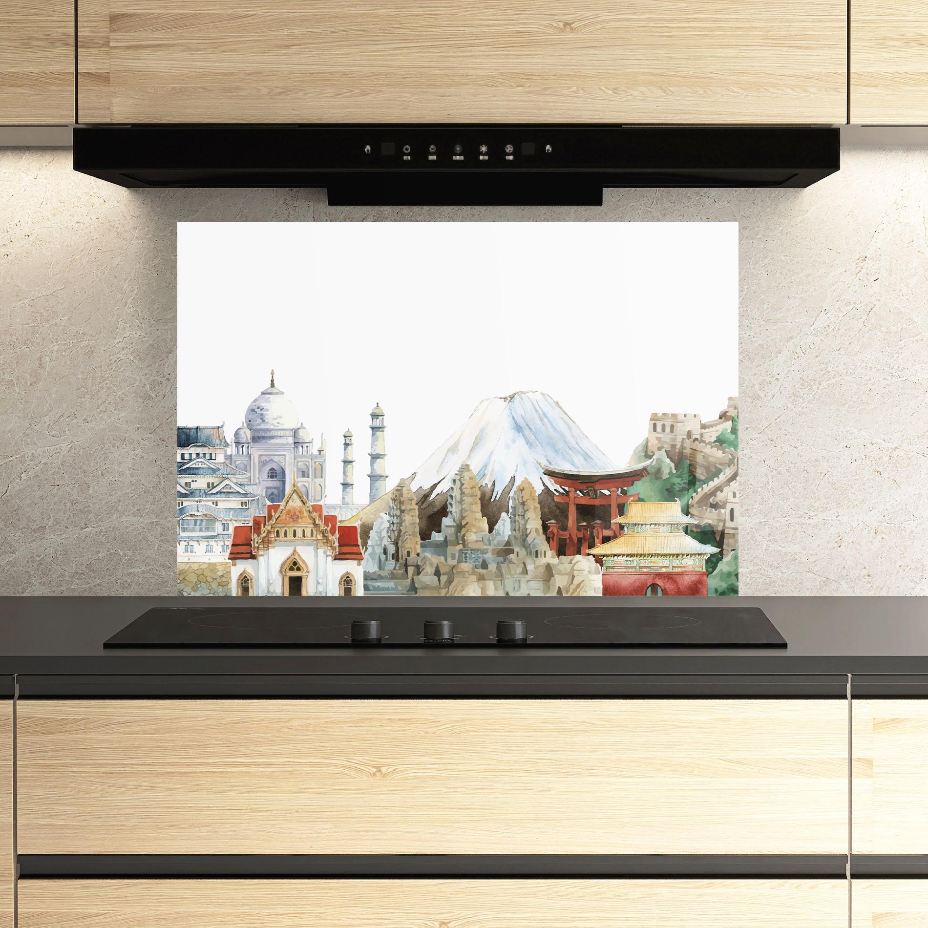 Panou Sticla Bucatarie City View Mix mockup 3