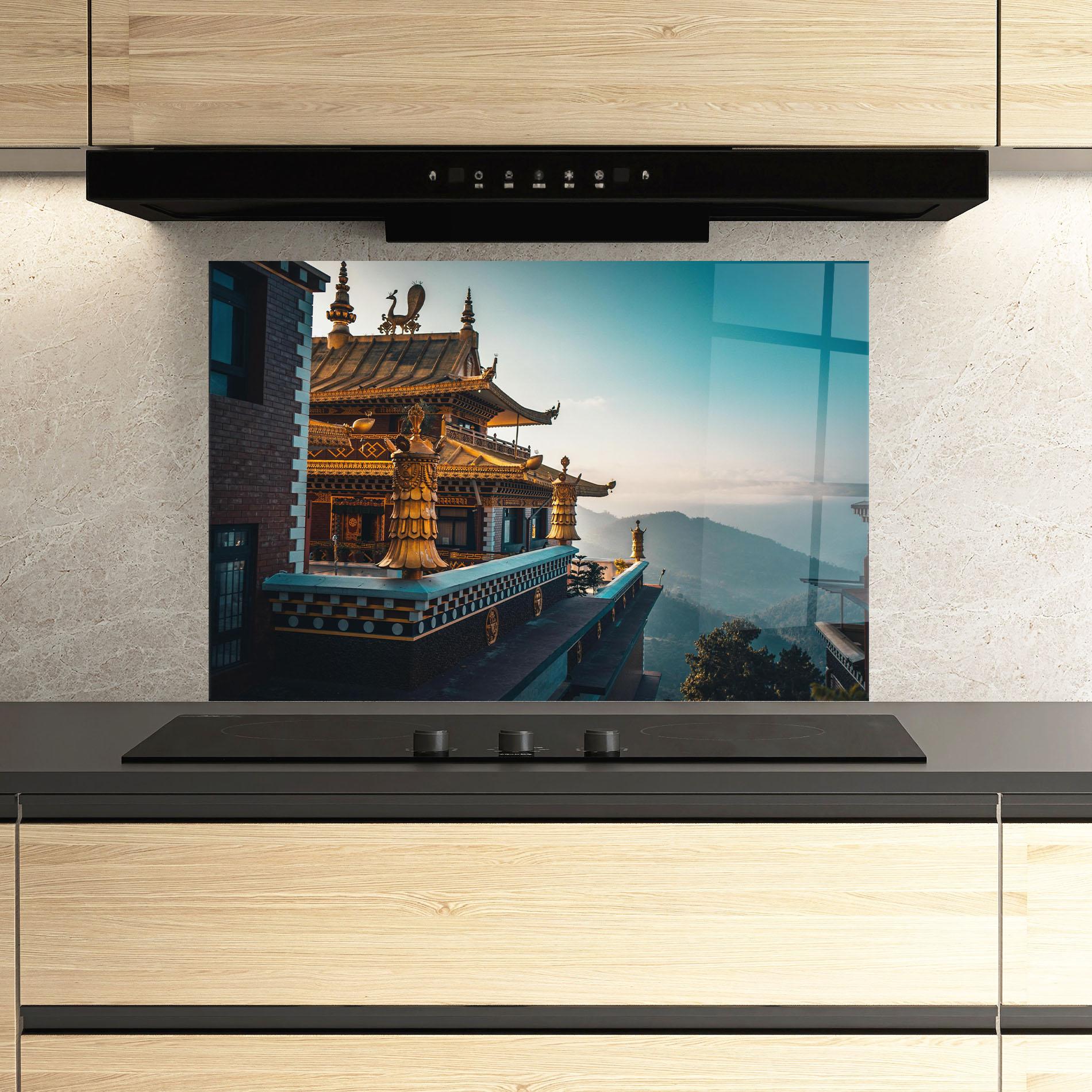 Panou Sticla Bucatarie Namo Buddha mockup 3