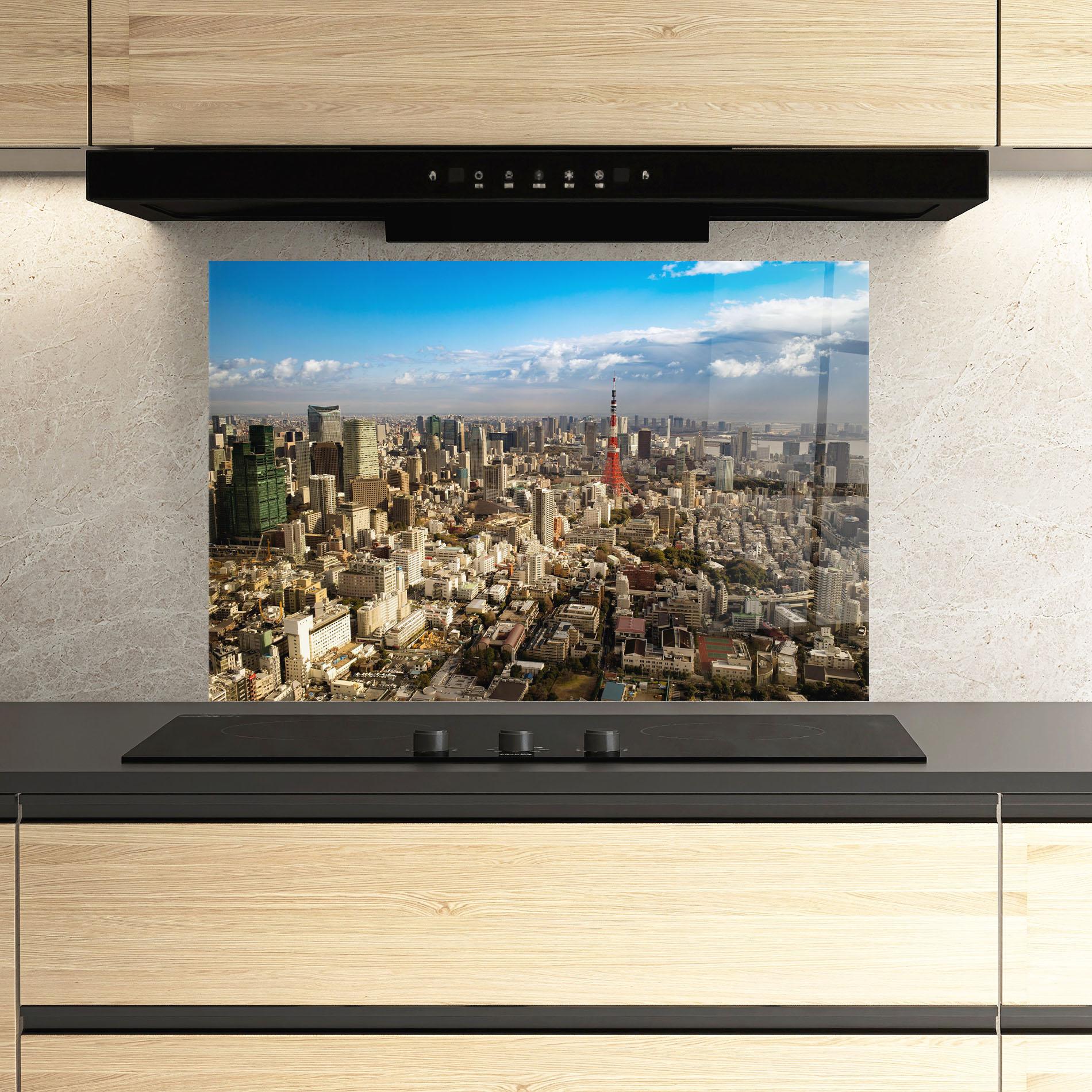 Panou Sticla Bucatarie Tokyo Tower mockup 3
