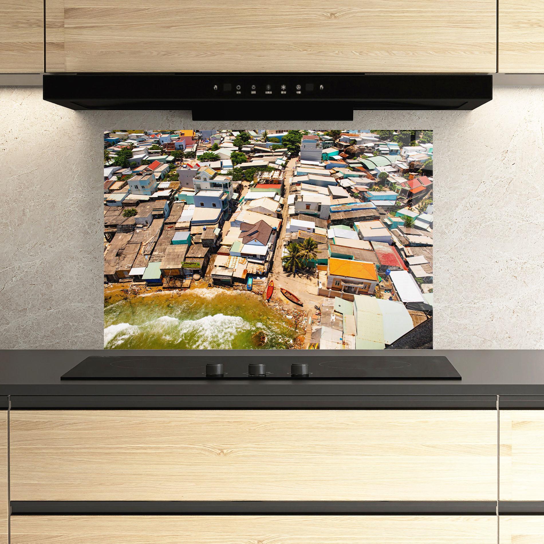 Panou Sticla Bucatarie Vietnam Slums mockup 3