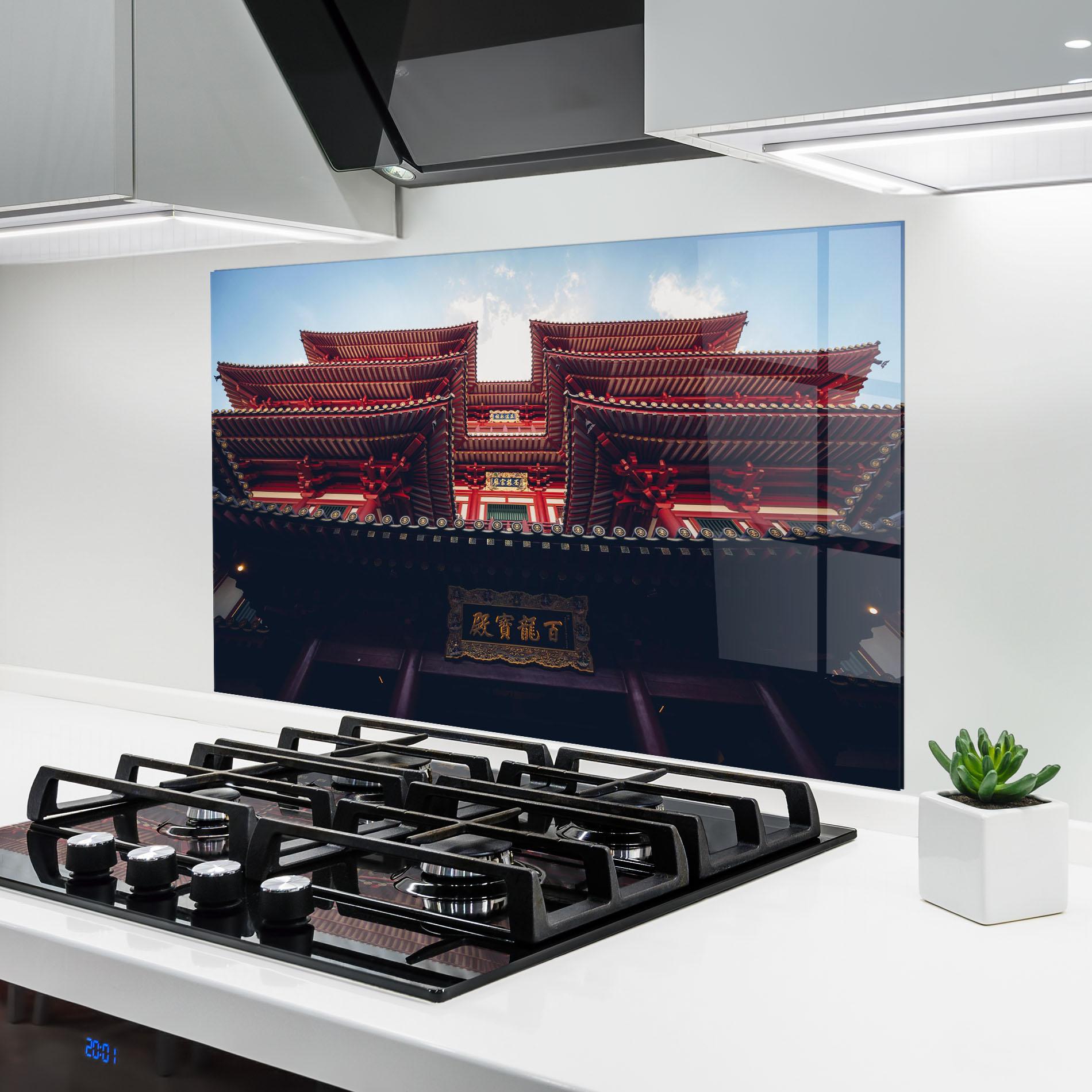 Panou Sticla Bucatarie Buddhist Temple mockup 6