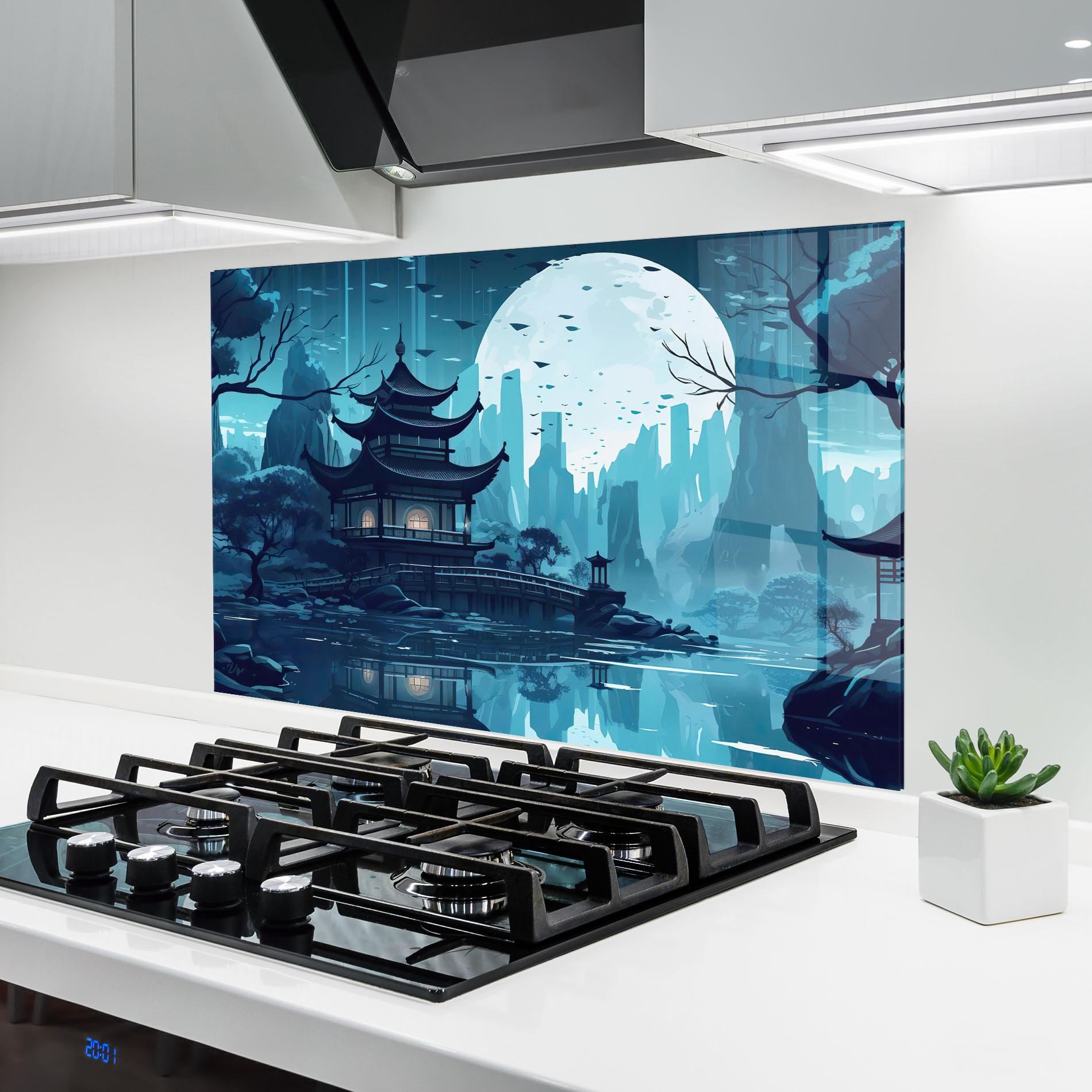 Panou Sticla Bucatarie Chinese Cartoon mockup 6