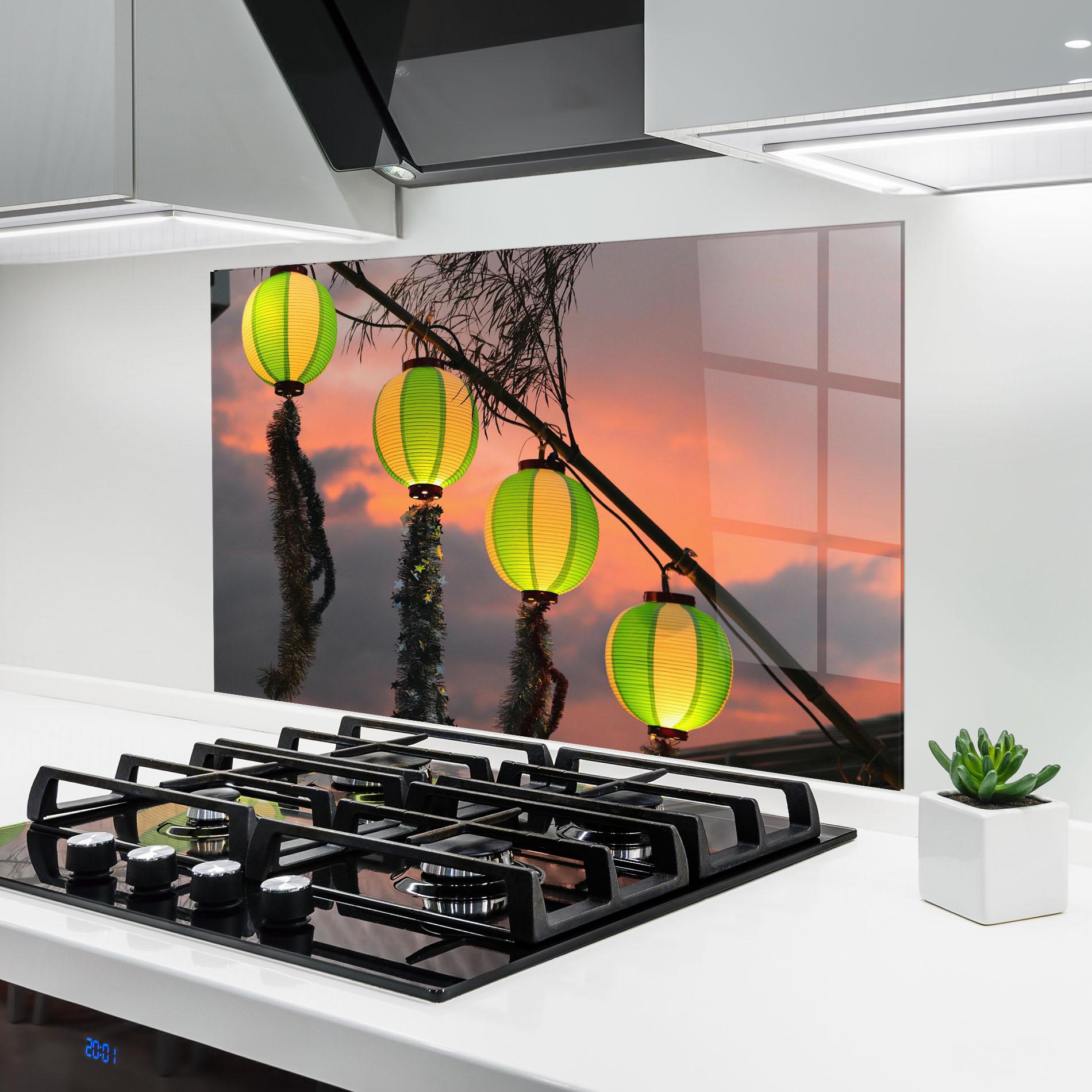 Panou Sticla Bucatarie Green Lights mockup 6