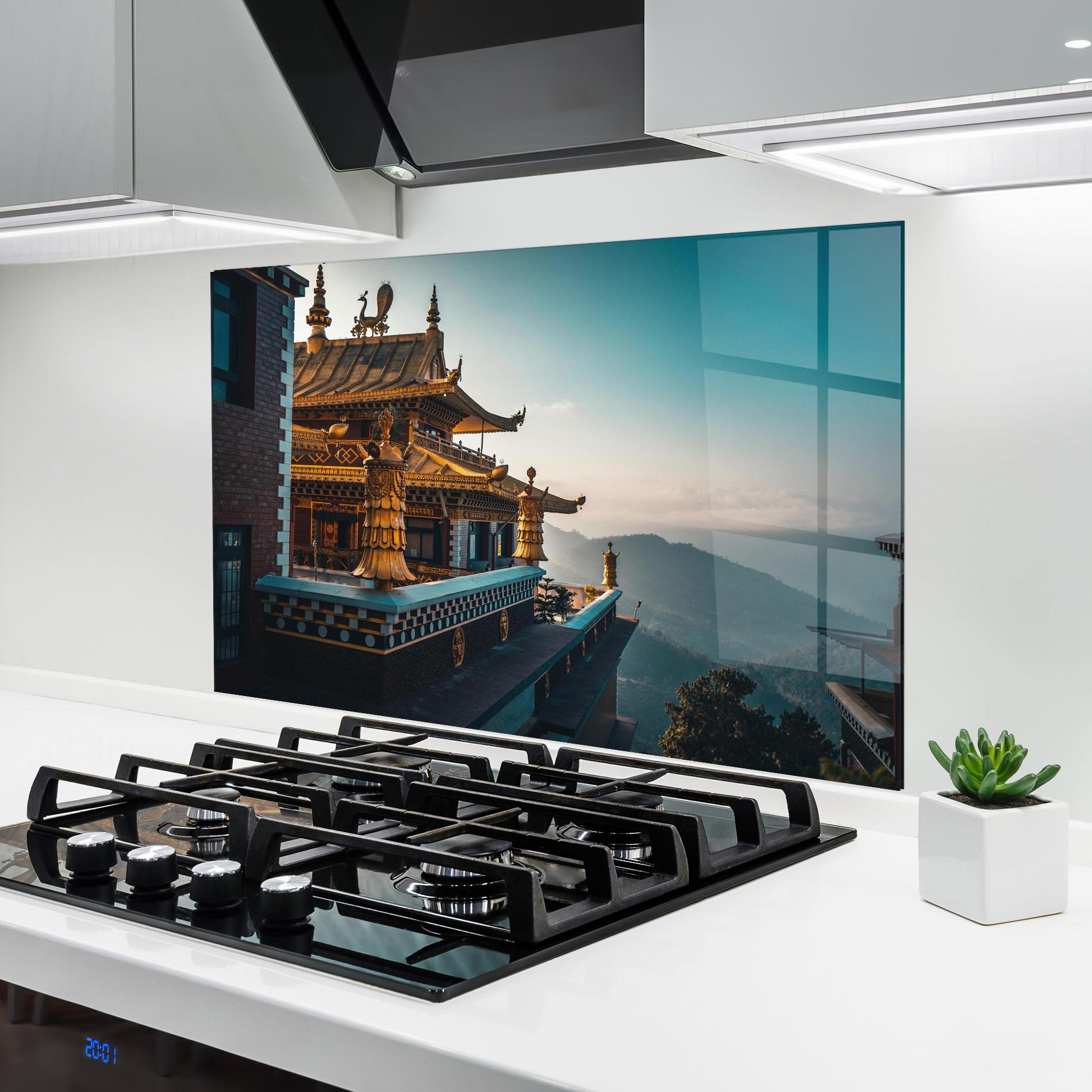 Panou Sticla Bucatarie Namo Buddha mockup 6