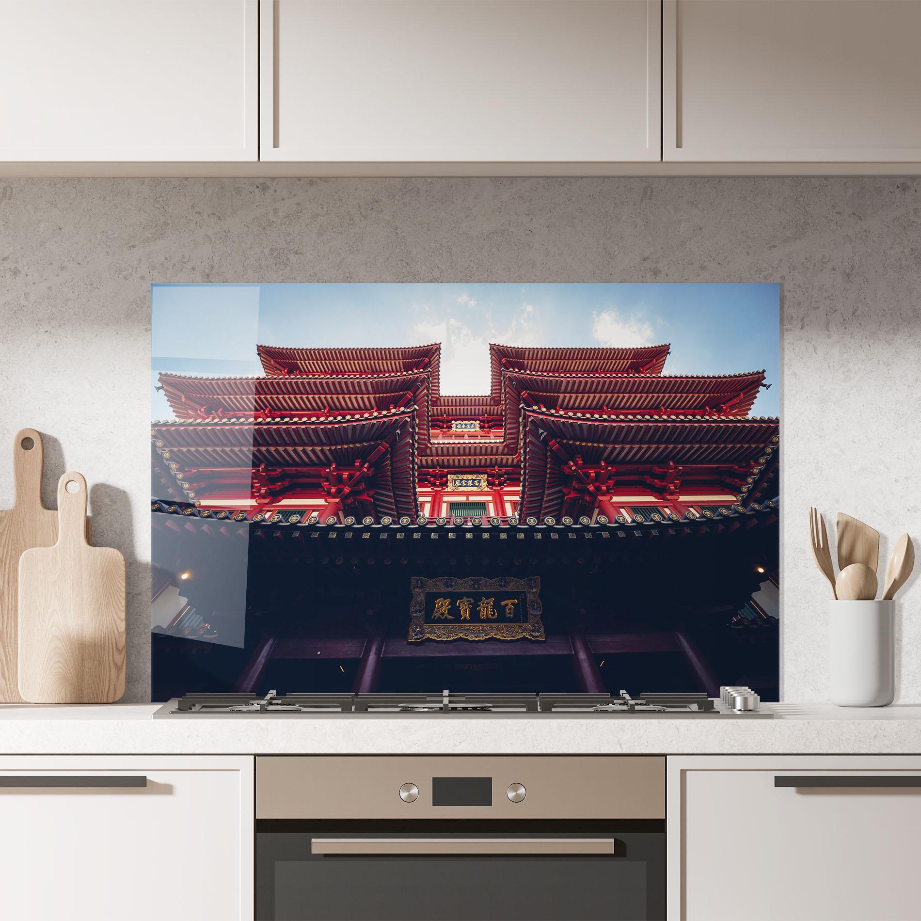 Panou Sticla Bucatarie Buddhist Temple mockup 7