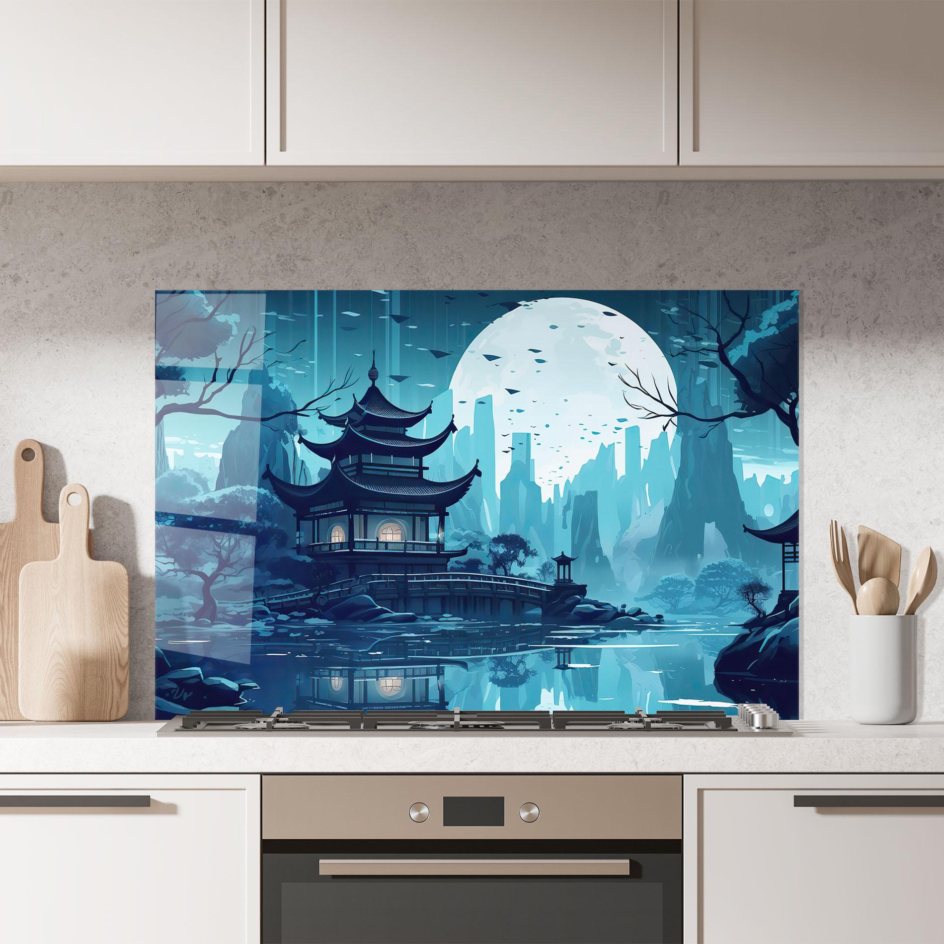 Panou Sticla Bucatarie Chinese Cartoon mockup 7