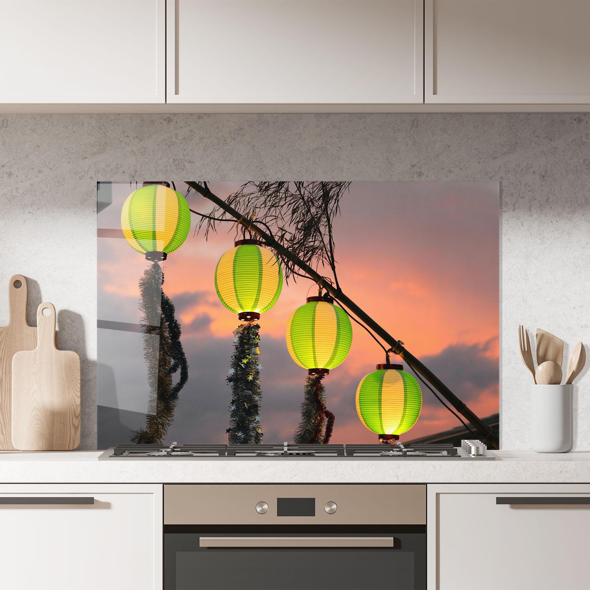 Panou Sticla Bucatarie Green Lights mockup 7