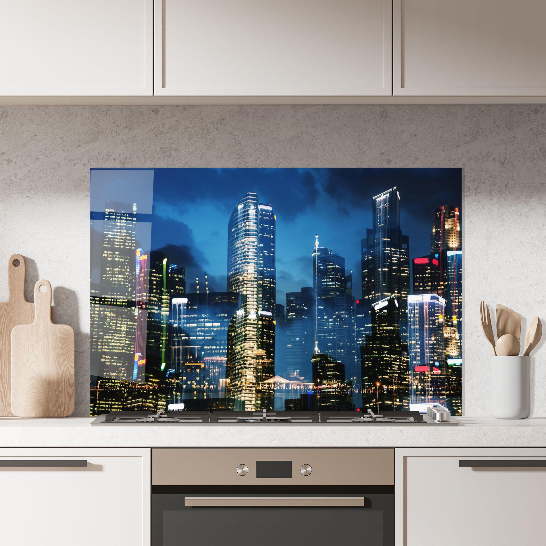 Panou Sticla Bucatarie Singapore Night mockup 7