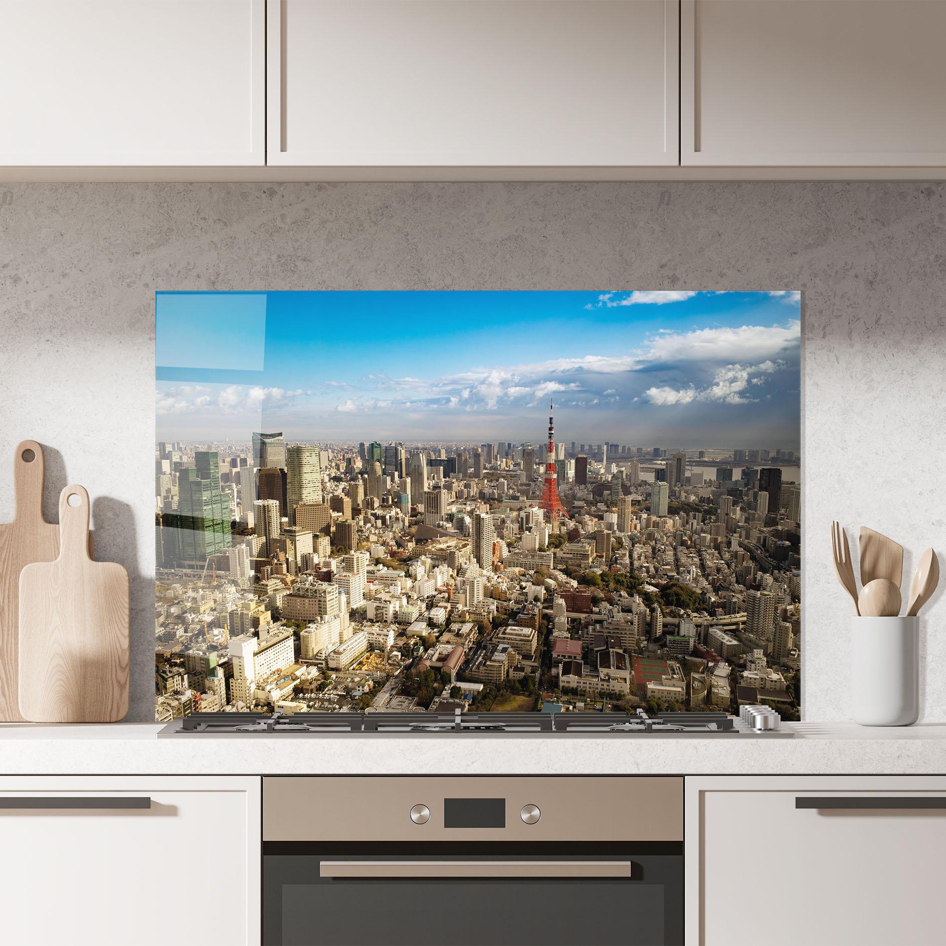 Panou Sticla Bucatarie Tokyo Tower mockup 7