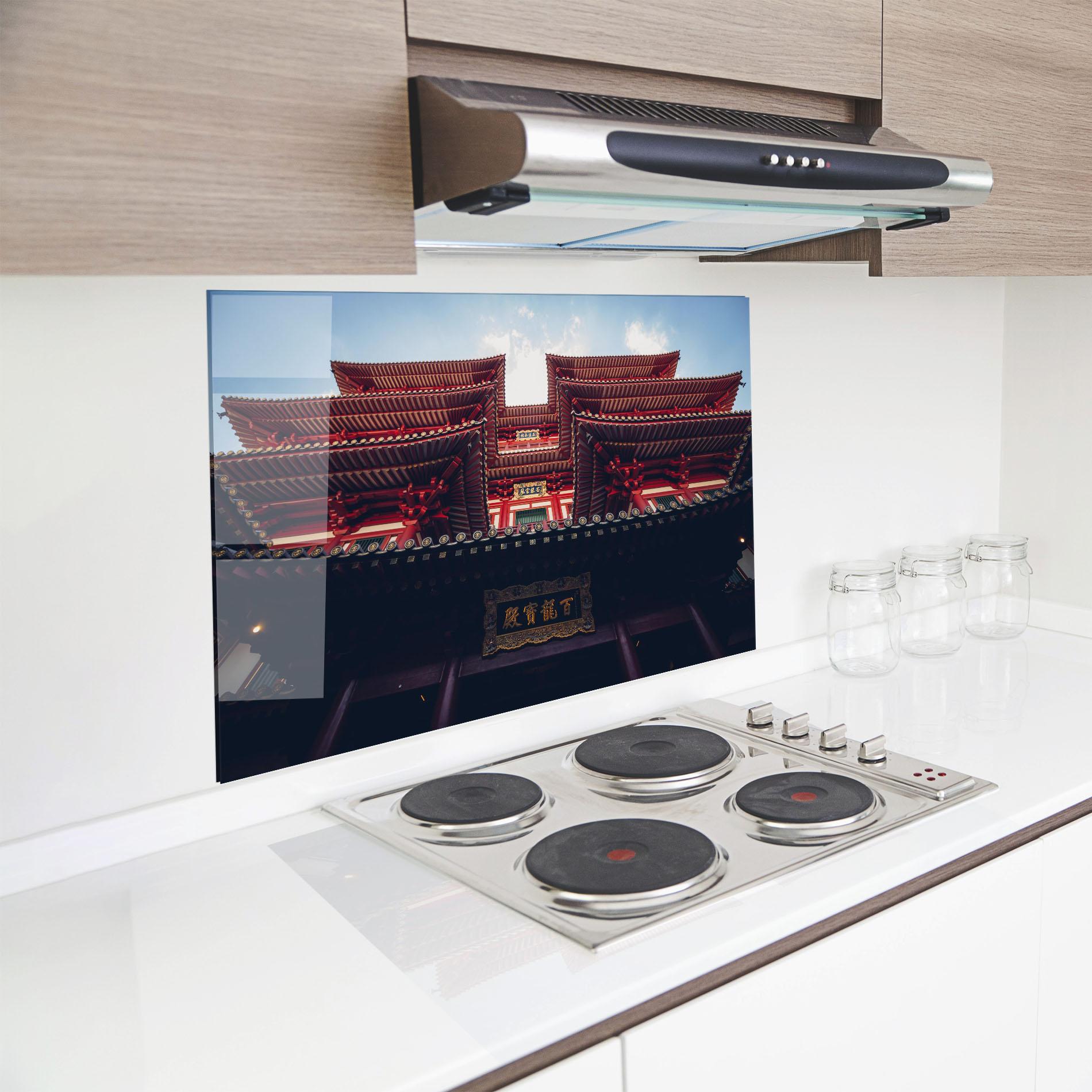 Panou Sticla Bucatarie Buddhist Temple mockup 8