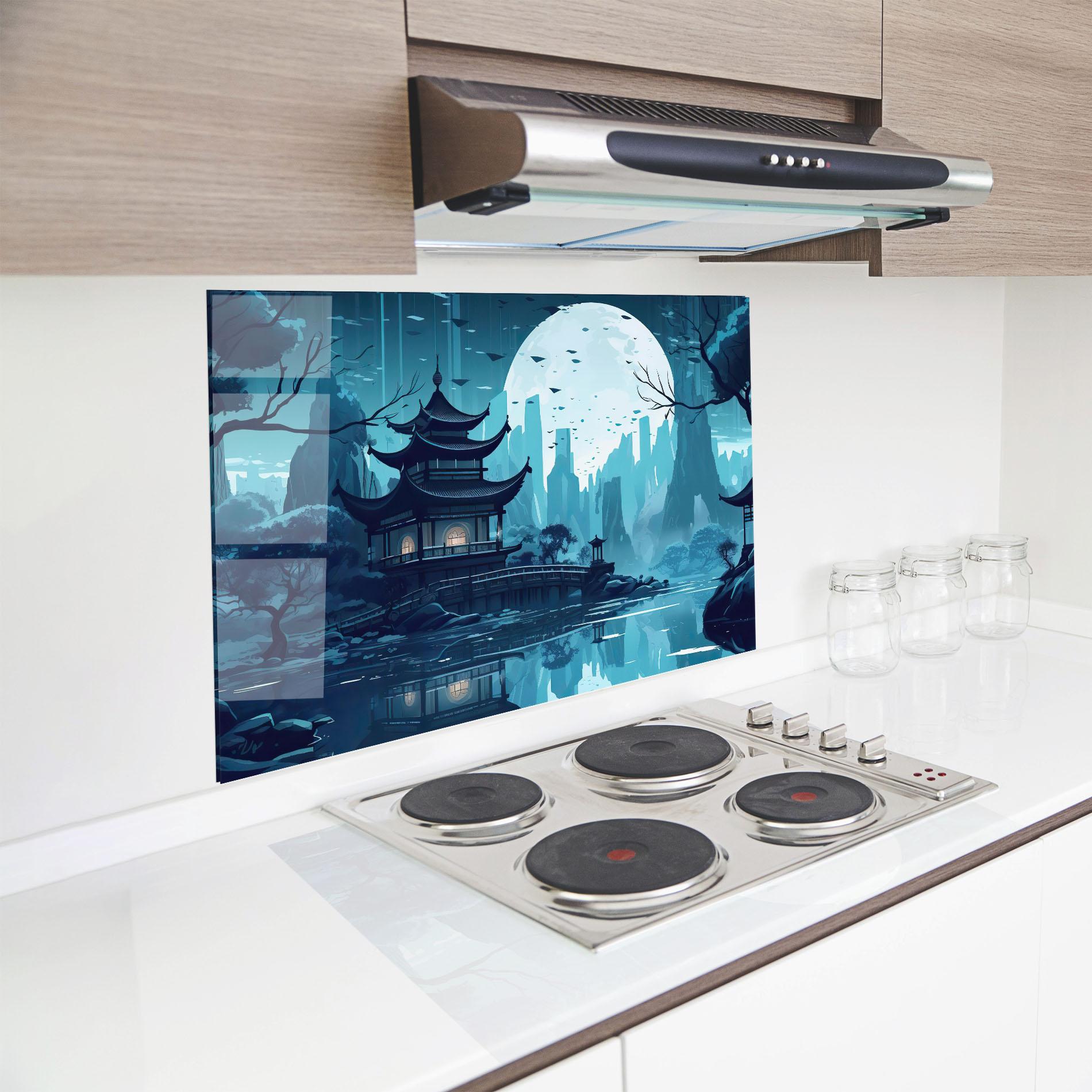 Panou Sticla Bucatarie Chinese Cartoon mockup 8