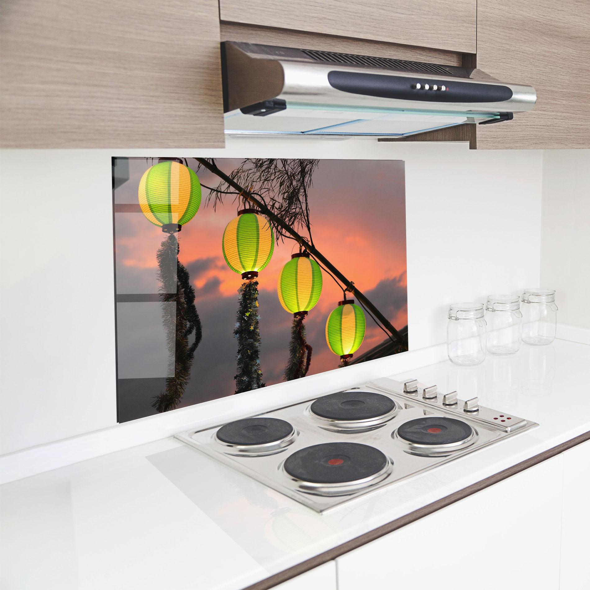Panou Sticla Bucatarie Green Lights mockup 8