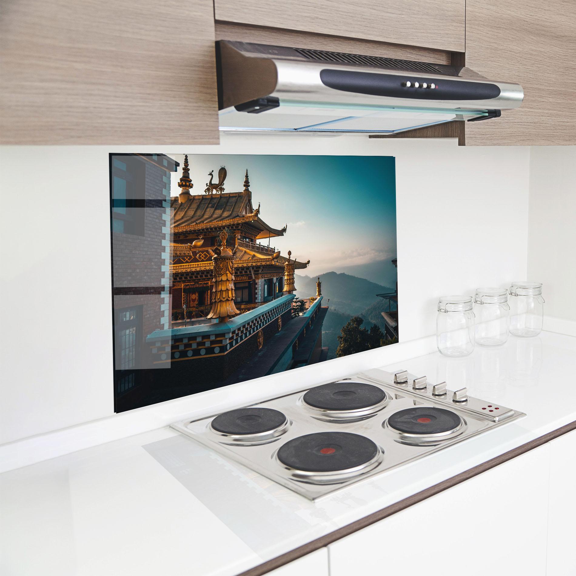 Panou Sticla Bucatarie Namo Buddha mockup 8