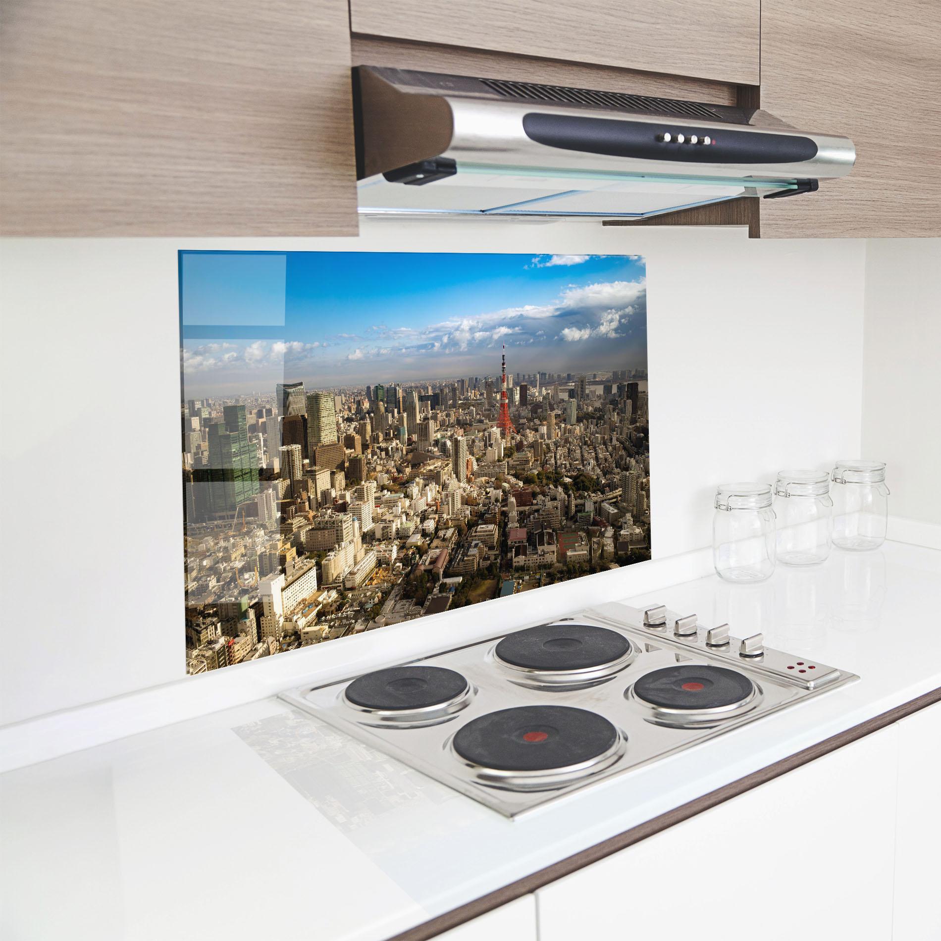 Panou Sticla Bucatarie Tokyo Tower mockup 8