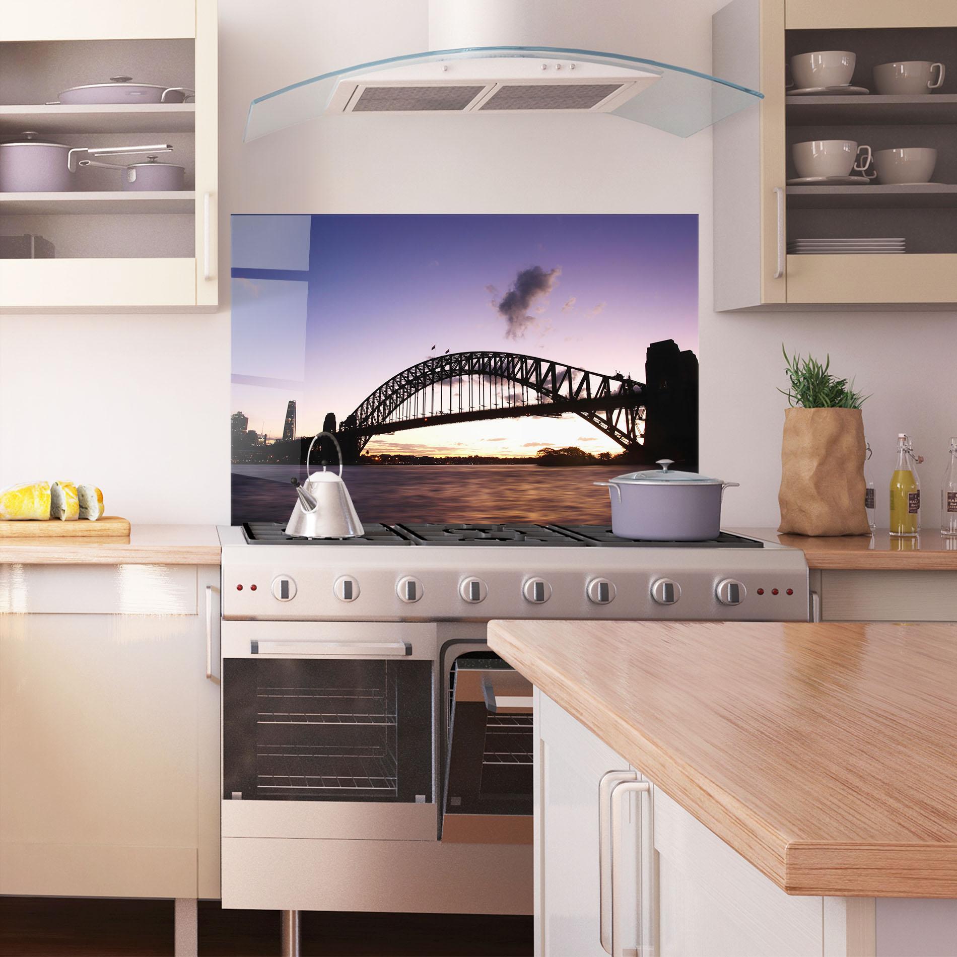 Panou Sticla Bucatarie Purple Sky Sydney mockup 1