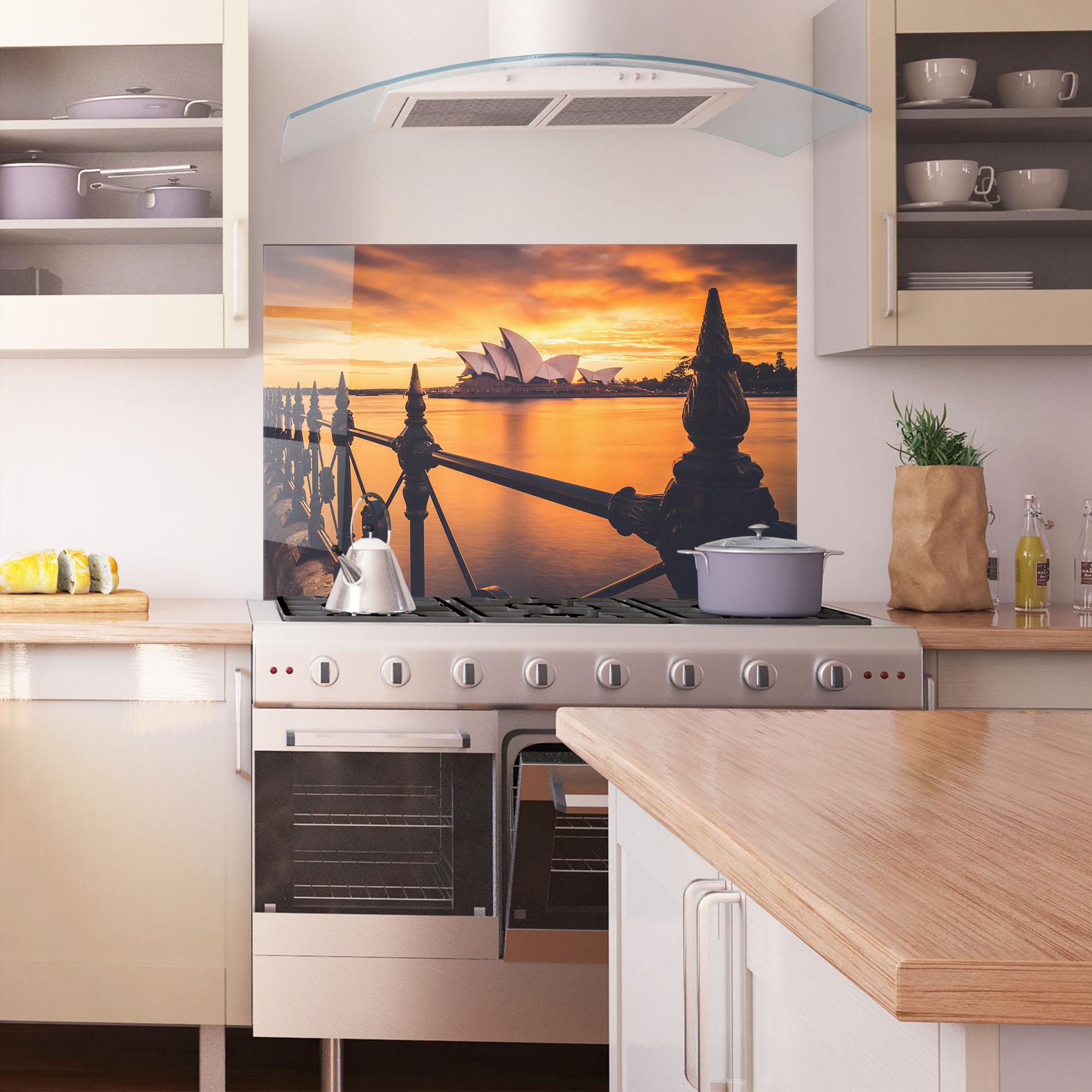 Panou Sticla Bucatarie Sydney Orange View mockup 1