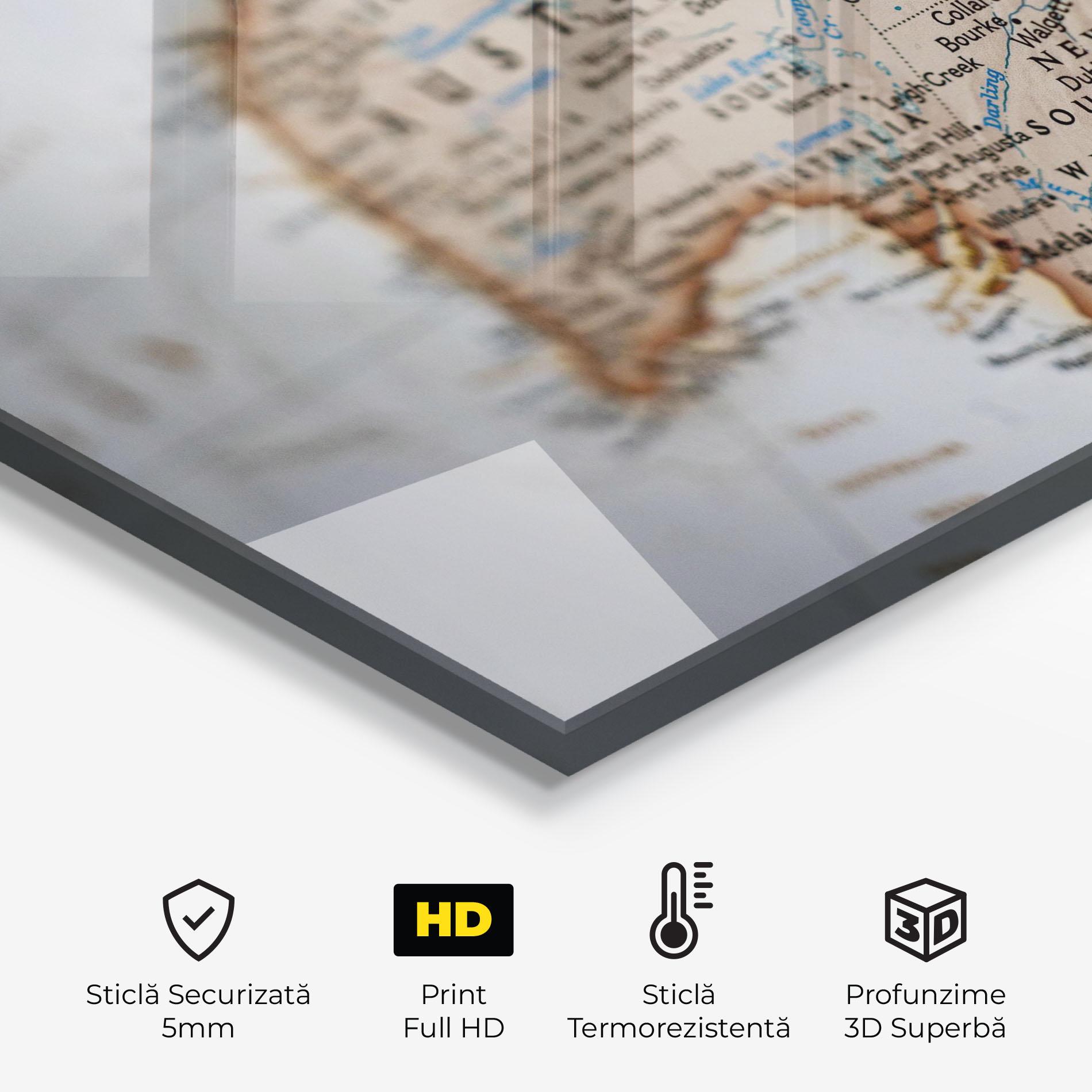 Panou Sticla Bucatarie Australia Map mockup 2