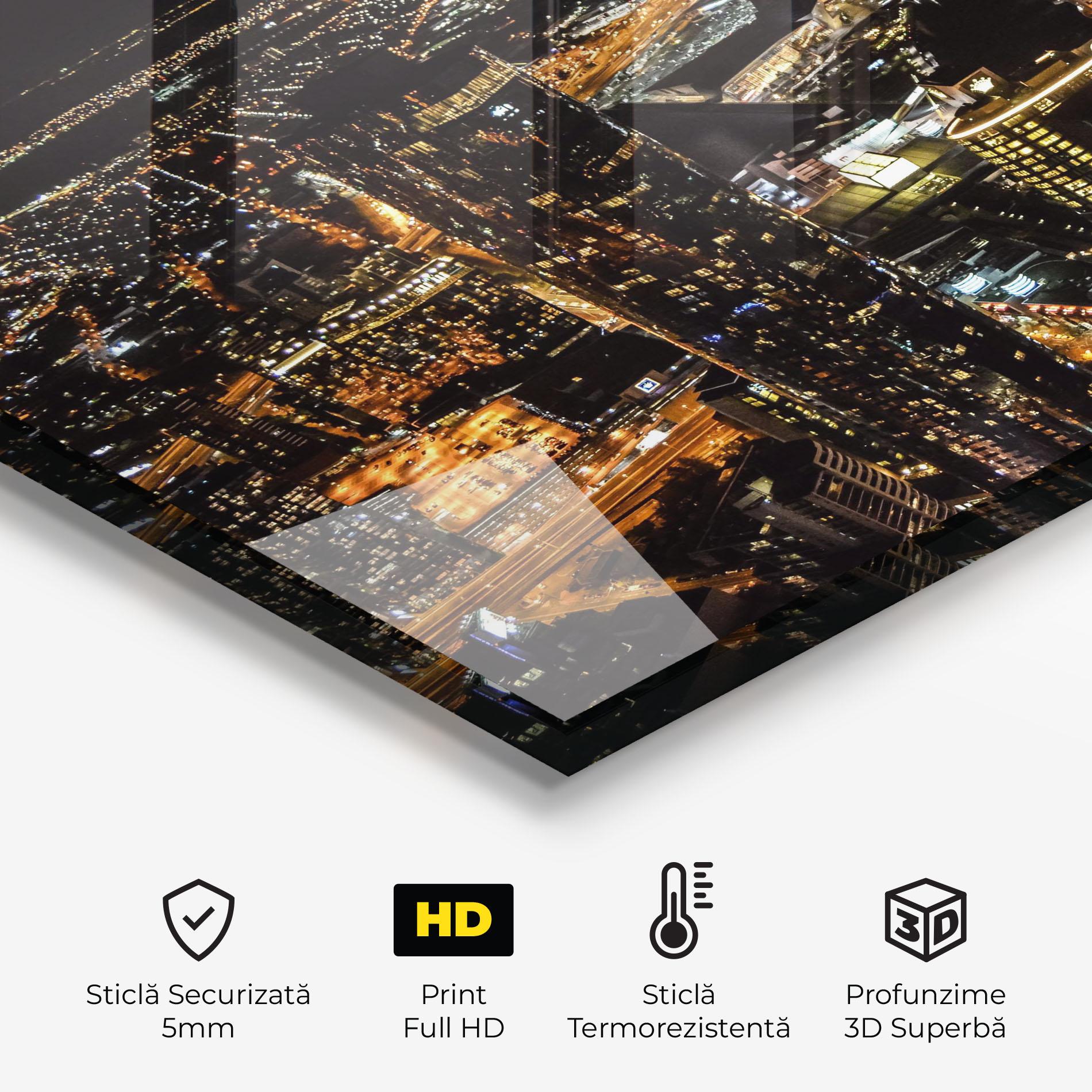 Panou Sticla Bucatarie Black City Light mockup 2