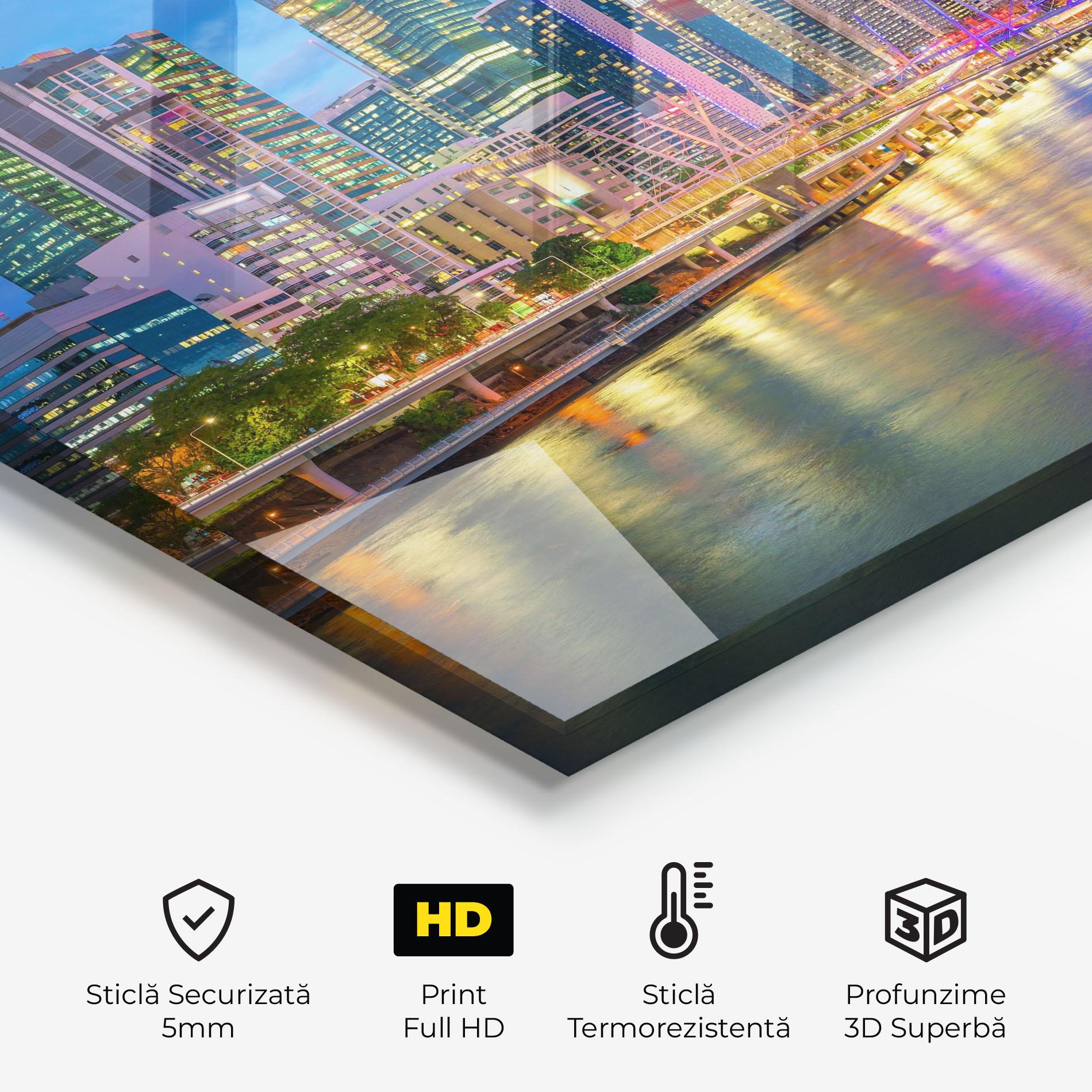 Panou Sticla Bucatarie Brisbane Skyline View mockup 2