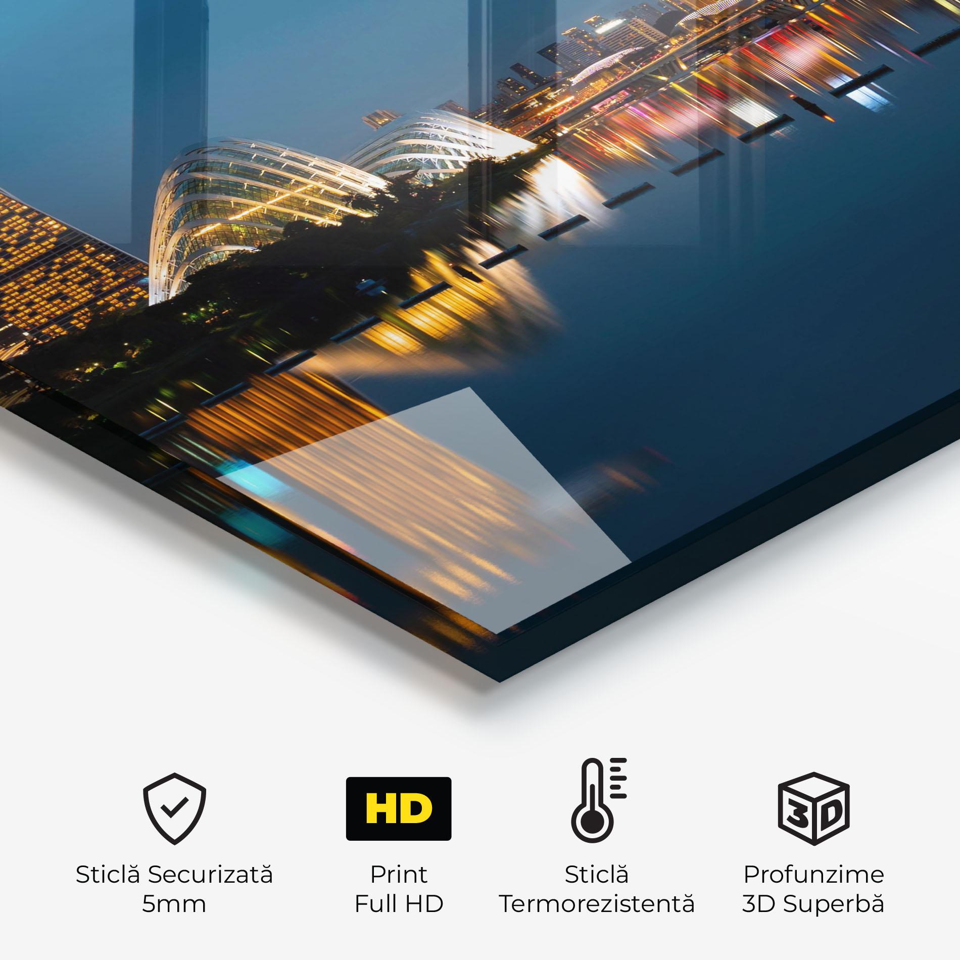 Panou Sticla Bucatarie Singapore City Skyline mockup 2