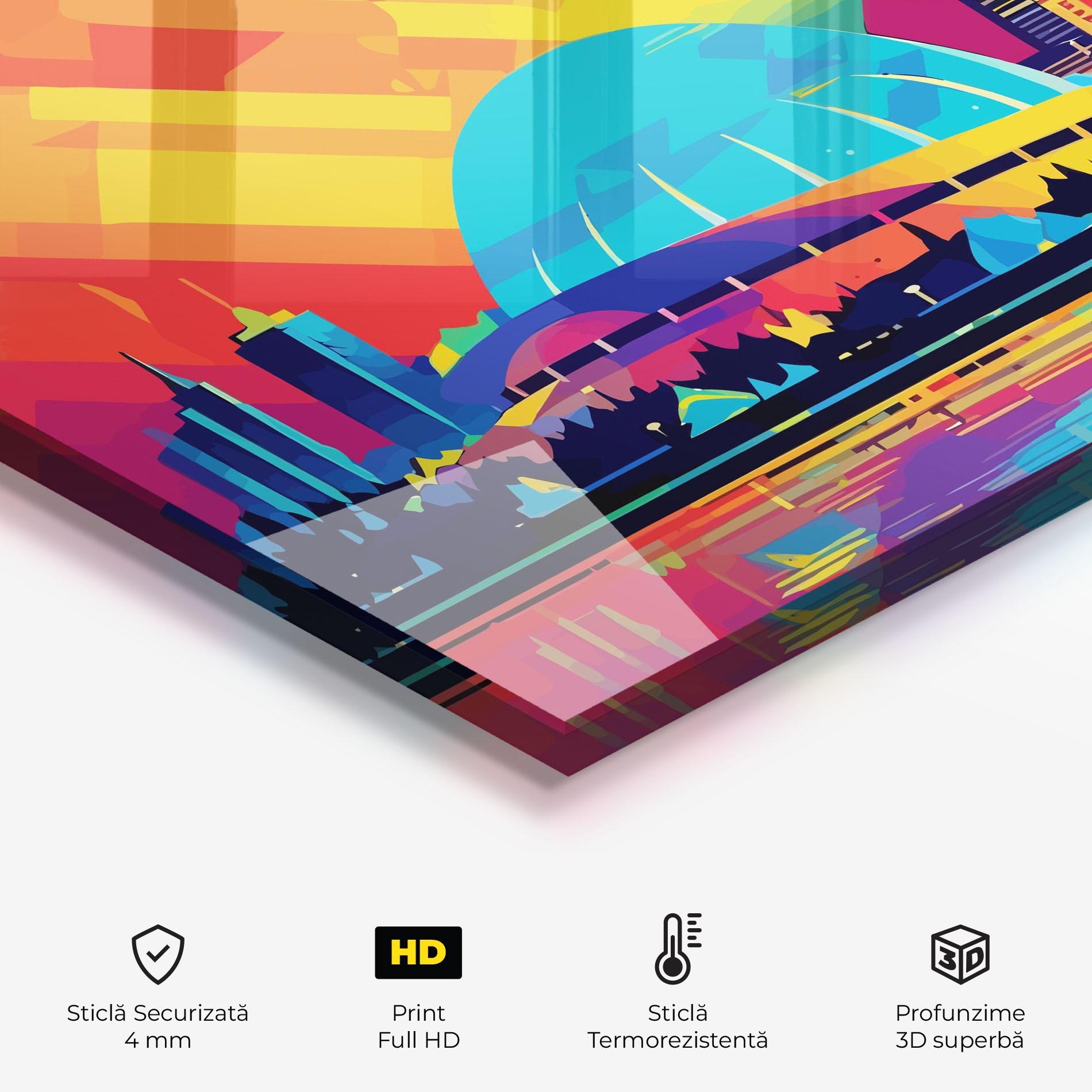 Panou Sticla Bucatarie Blue Olympic Stadium mockup 2