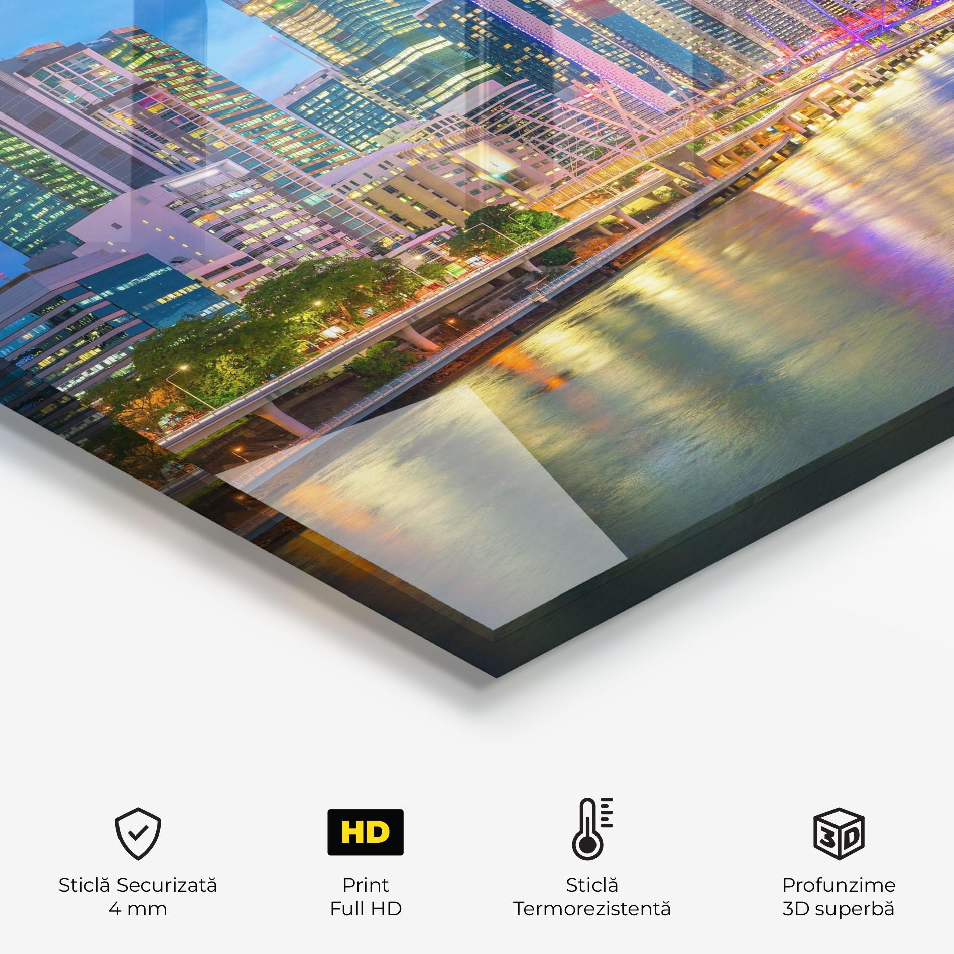 Panou Sticla Bucatarie Brisbane Skyline View mockup 2