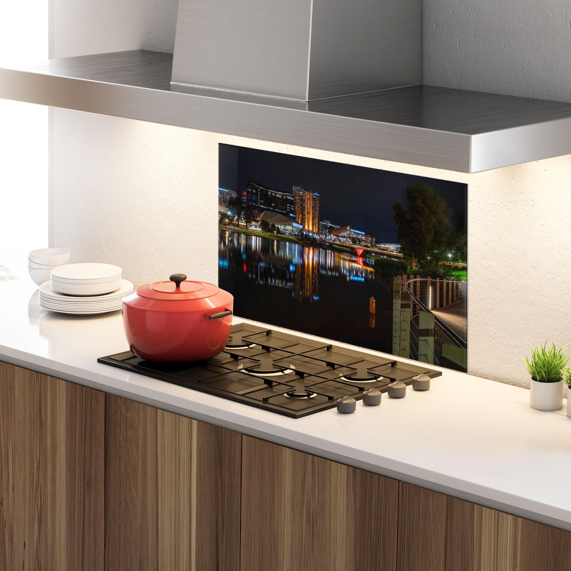 Panou Sticla Bucatarie Australia Night Lake mockup 4